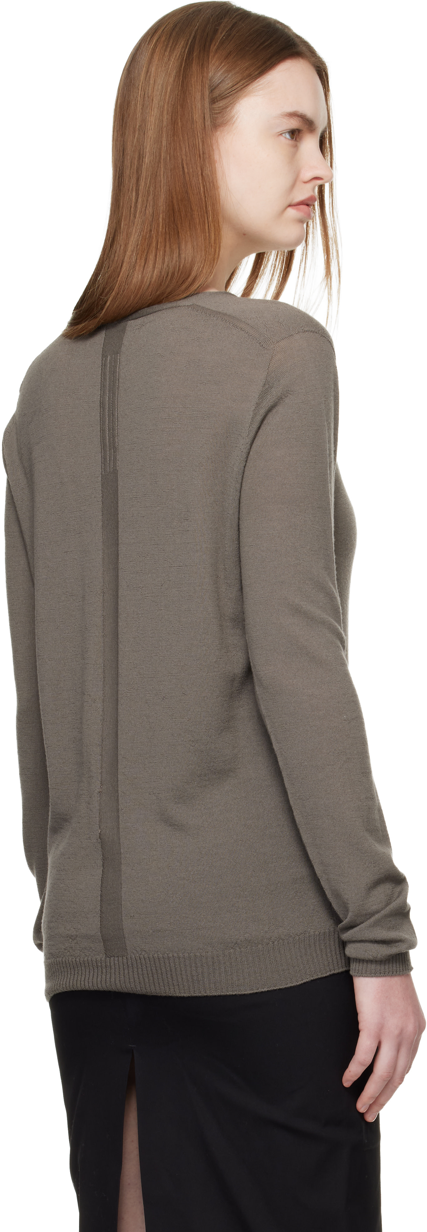 Rick Owens - Pull gris à col en V - Temple