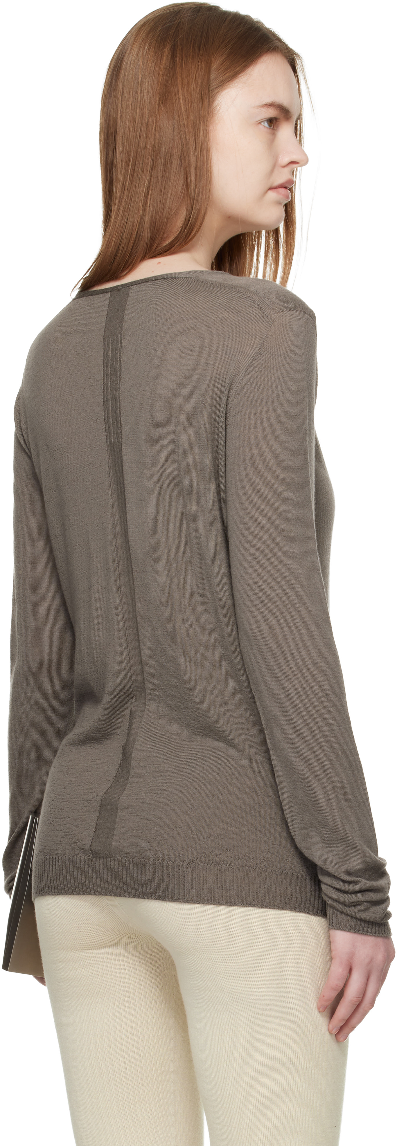 Rick Owens - Pull gris à col en V plongeant - Temple