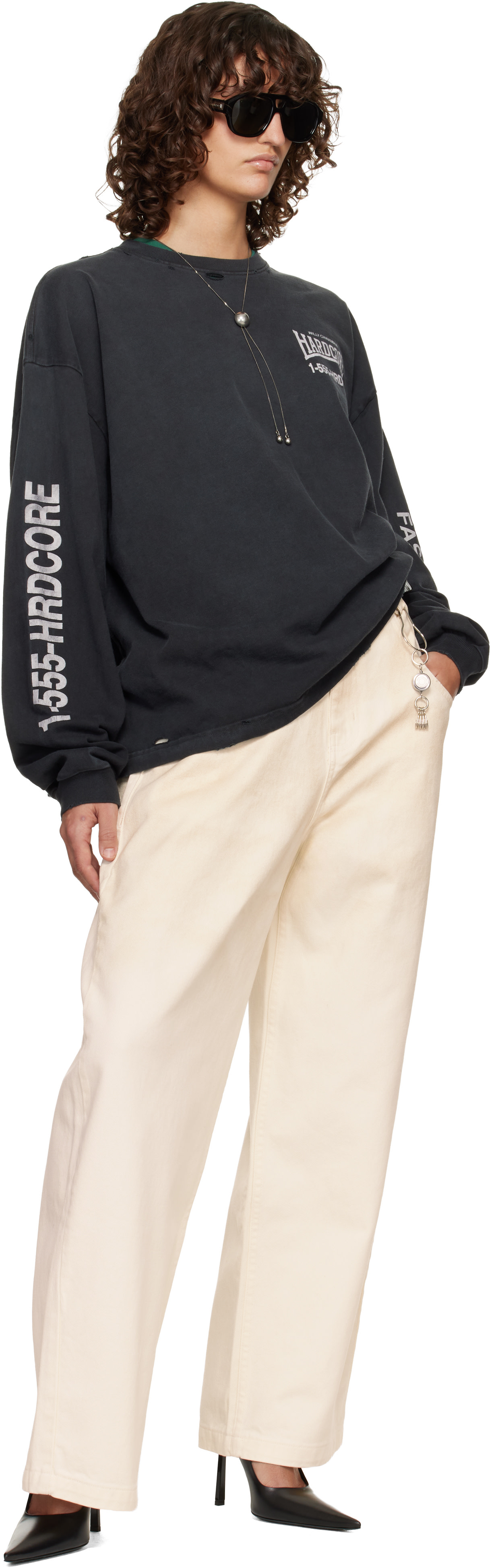 WILLY CHAVARRIA: Black 'Hardcore' Buffalo L/S T-shirt | SSENSE
