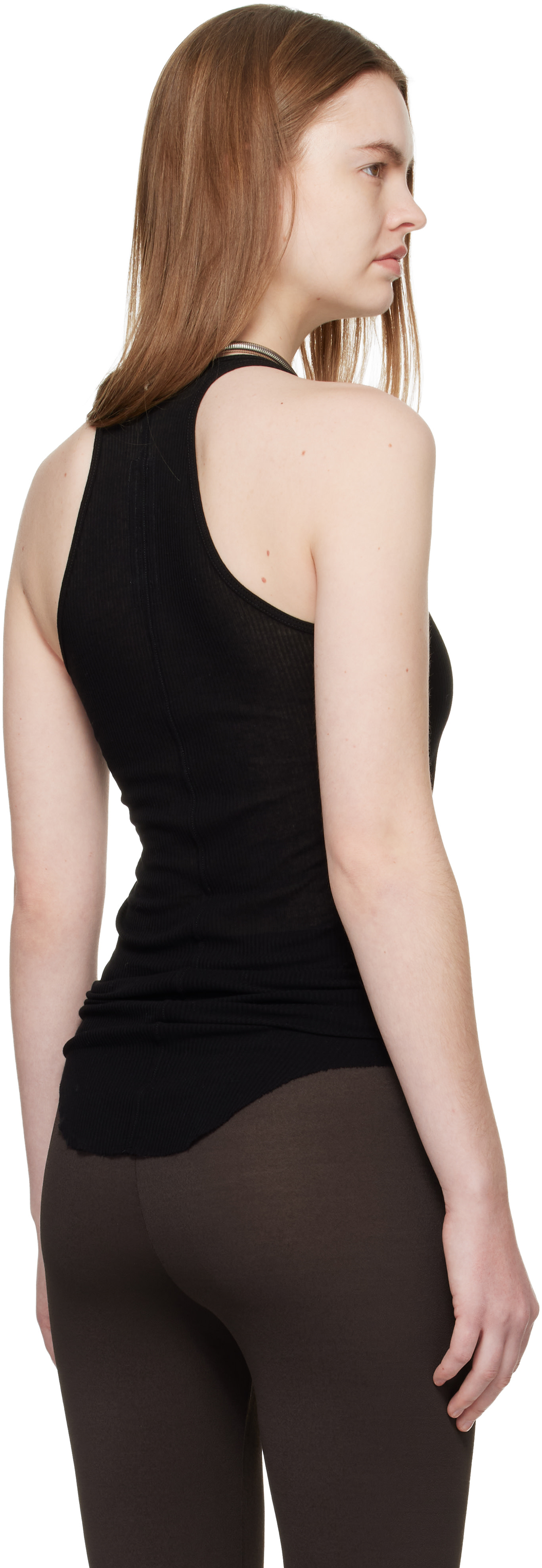 Rick Owens: Black Temple Basic Rib Tank Top | SSENSE