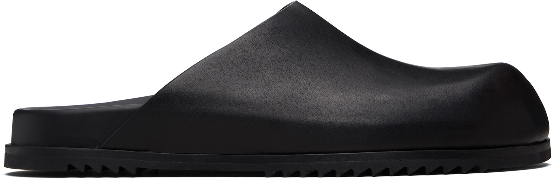 Rick Owens: ブラック Temple Mule Granola クロッグ | SSENSE 日本