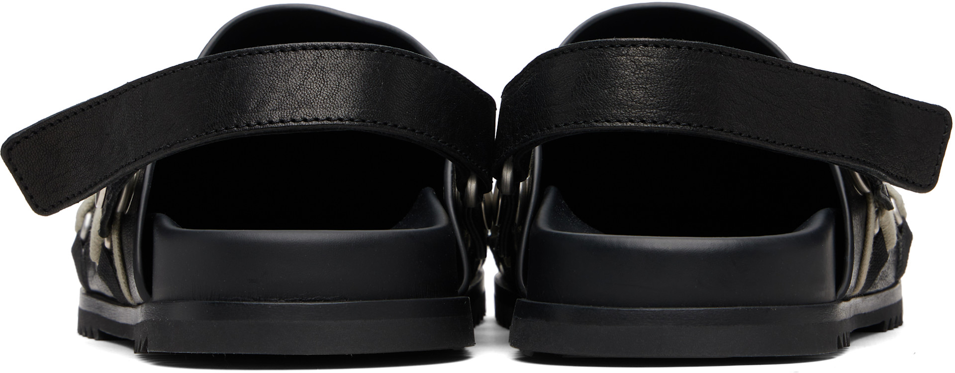 Rick Owens: Black Temple Megalace Mule Granola Loafers | SSENSE