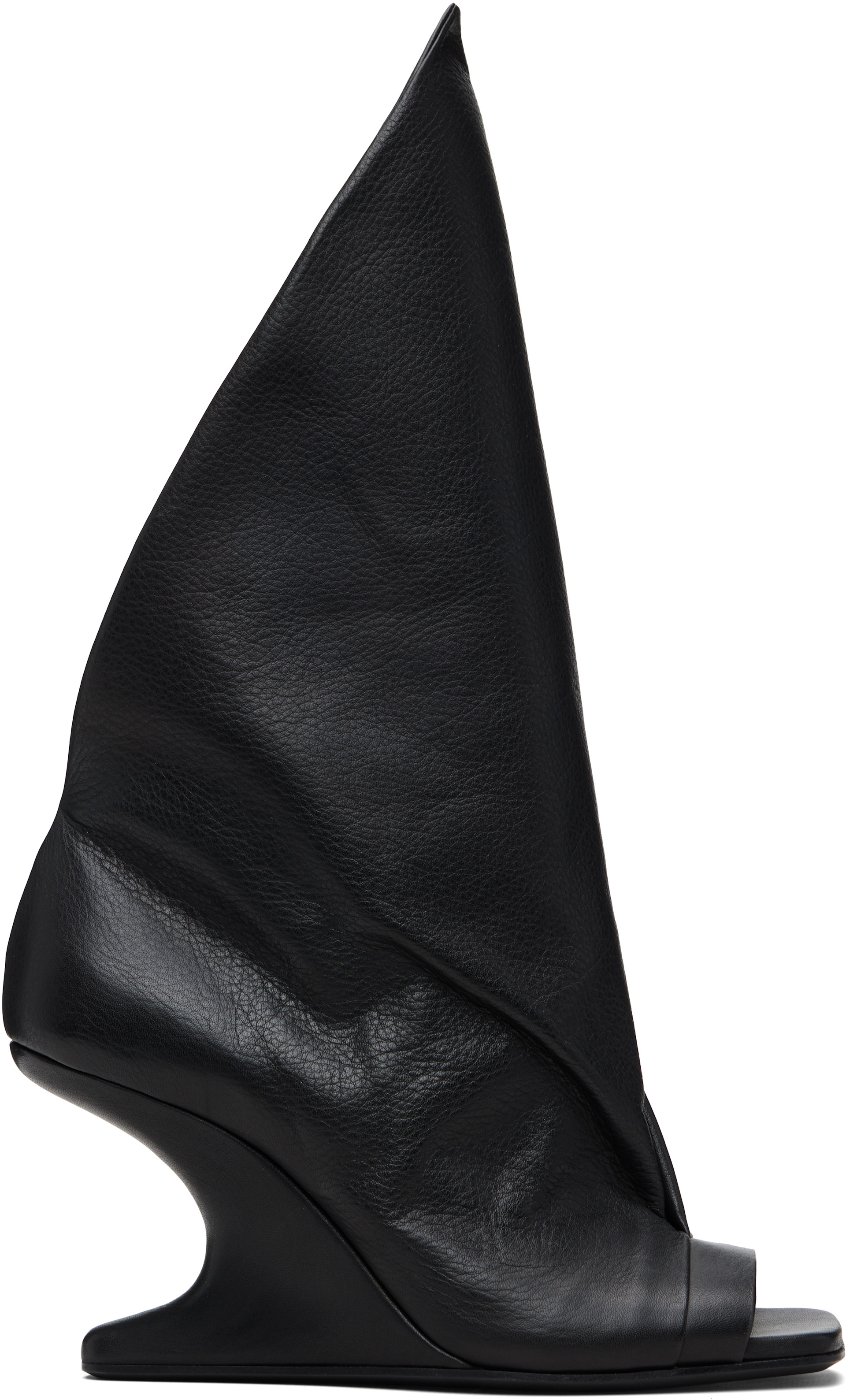 Rick Owens: Black Temple Cantilever 8 Strutter Heeled Sandals