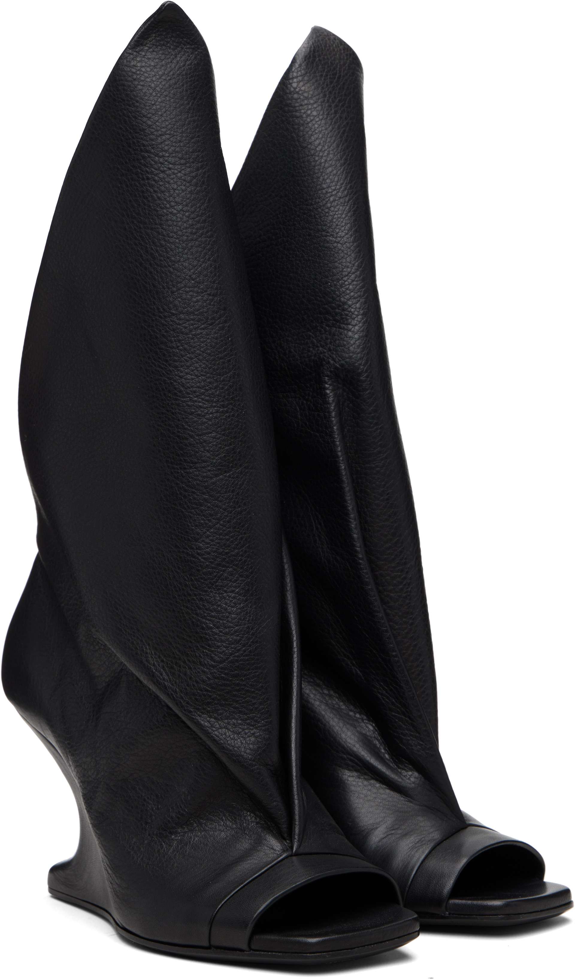 Rick Owens: Black Temple Cantilever 8 Strutter Heeled Sandals | SSENSE