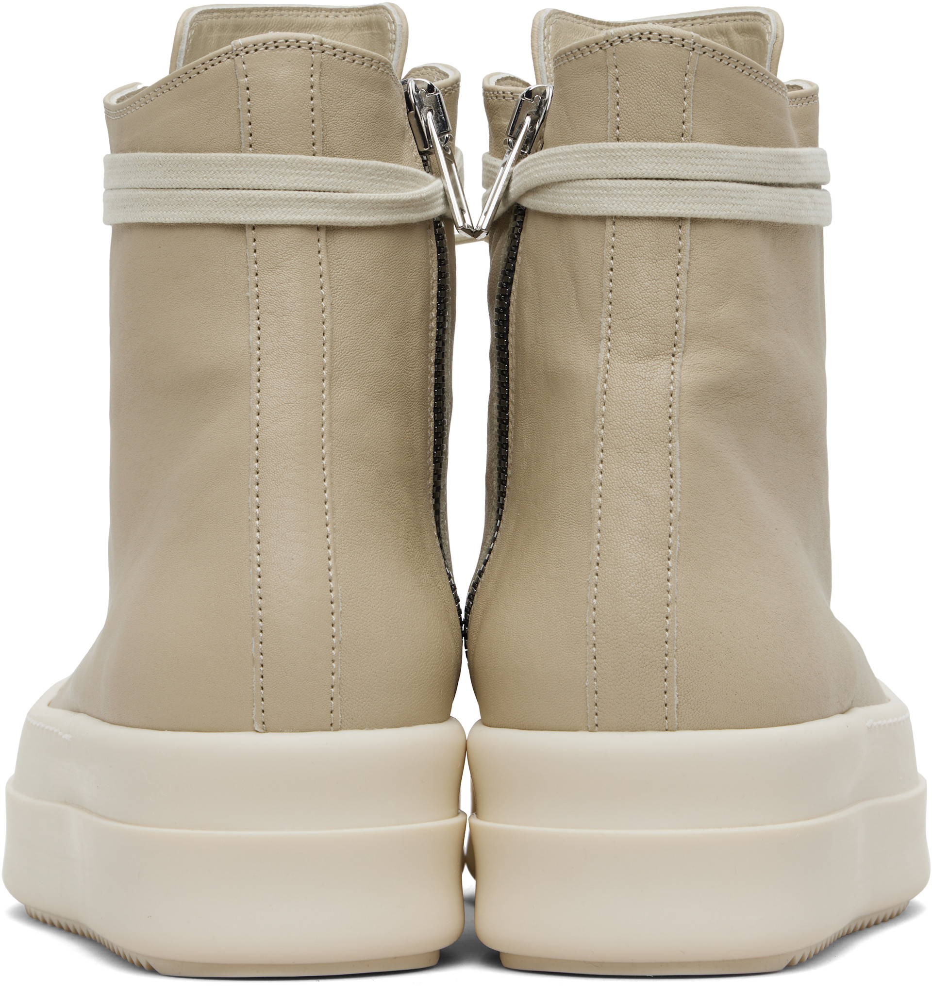 【Rick Owens 】MEGA BUMPER SNEAKERS スニーカー Rick Owens: Beige Mega Bumper Sneakers | SSENSE