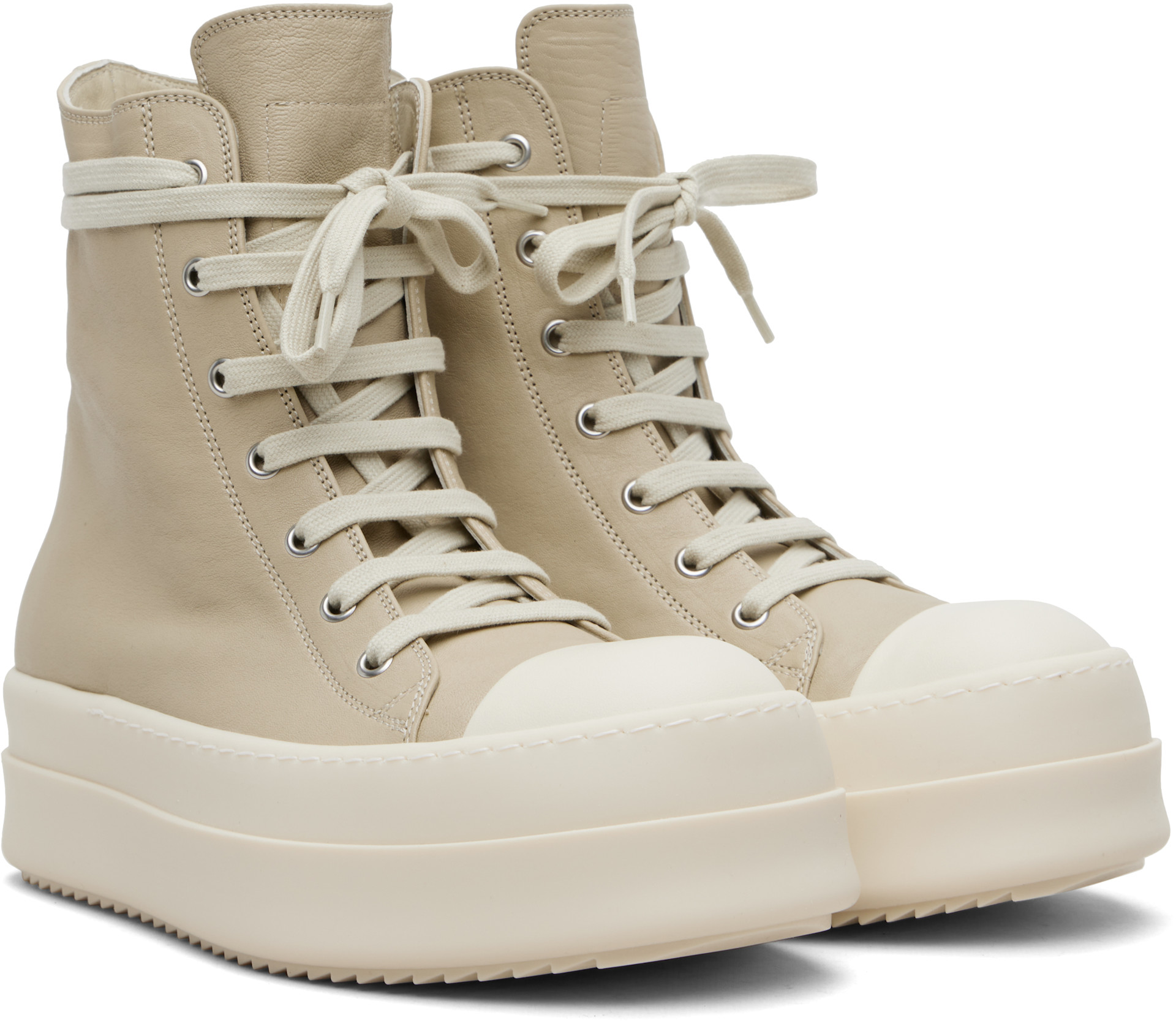 Rick Owens: Beige Mega Bumper Sneakers | SSENSE