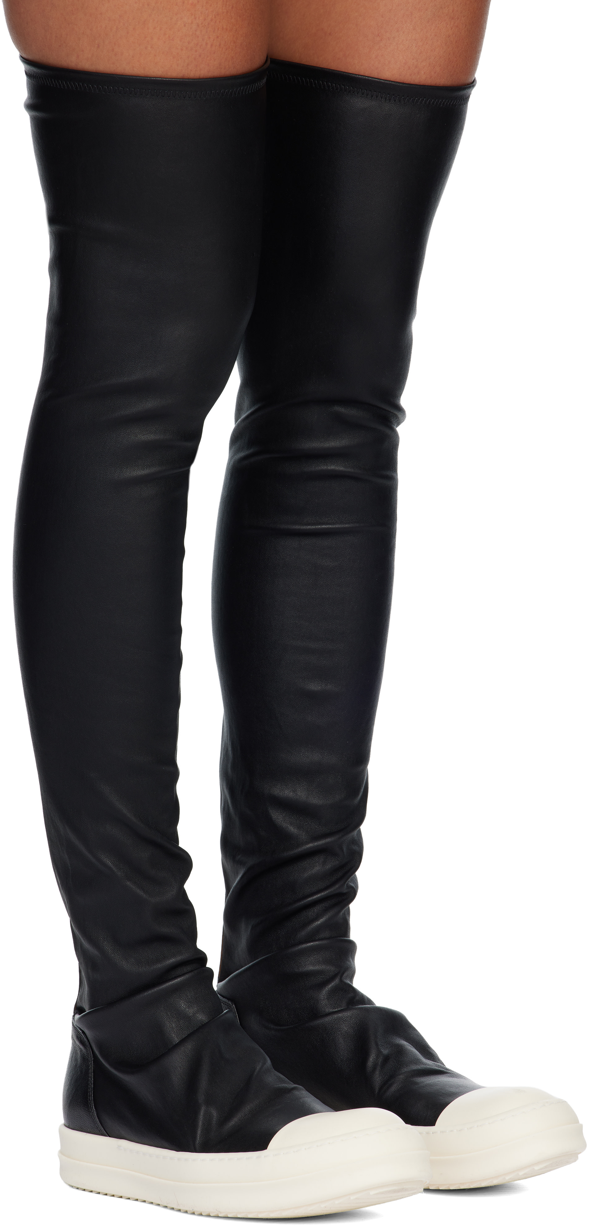 Rick Owens - Baskets cuissardes noires - Temple