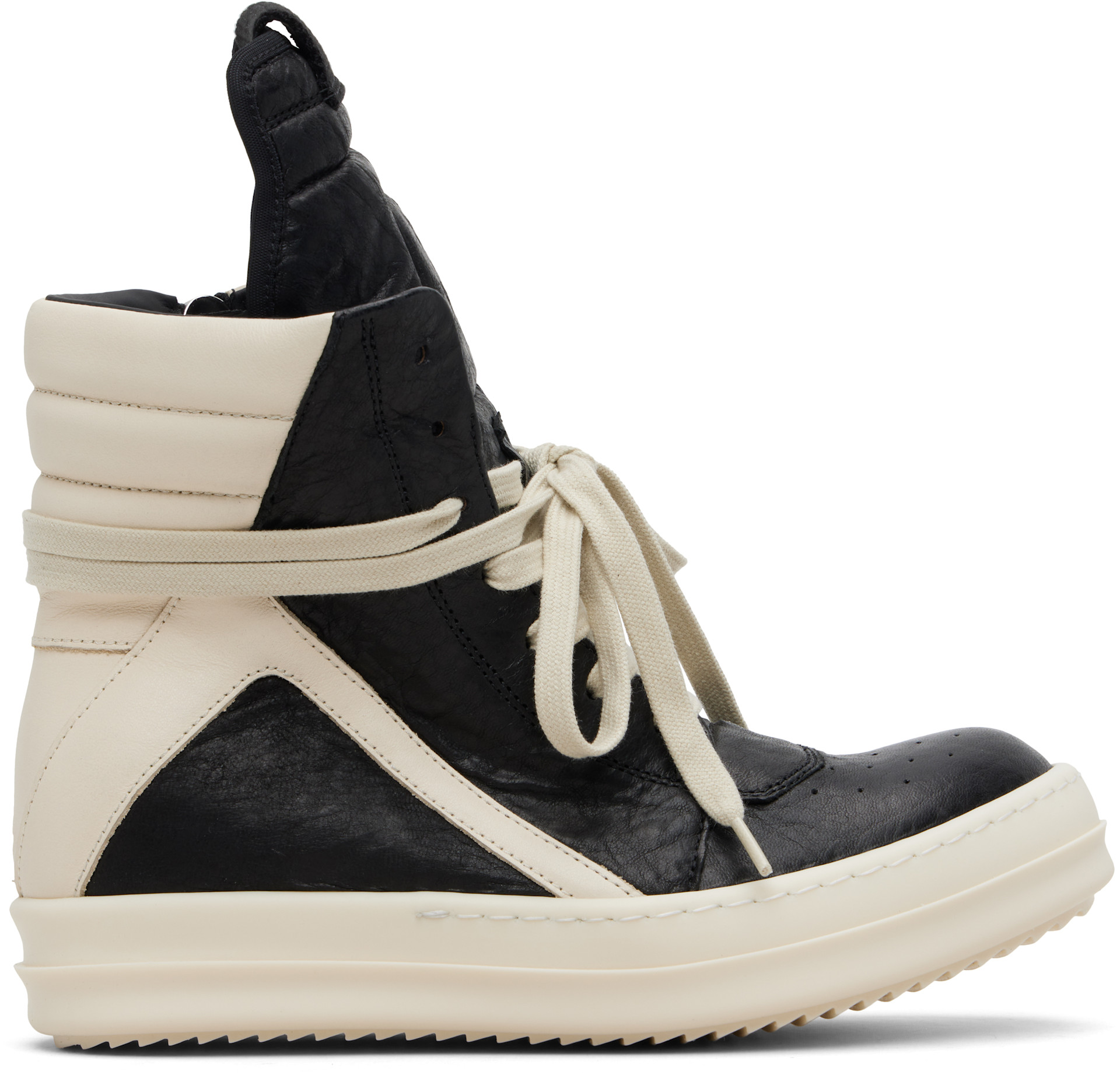 靴 rick owens geobasket Rick Owens: Black Temple Geobasket Sneakers | SSENSE