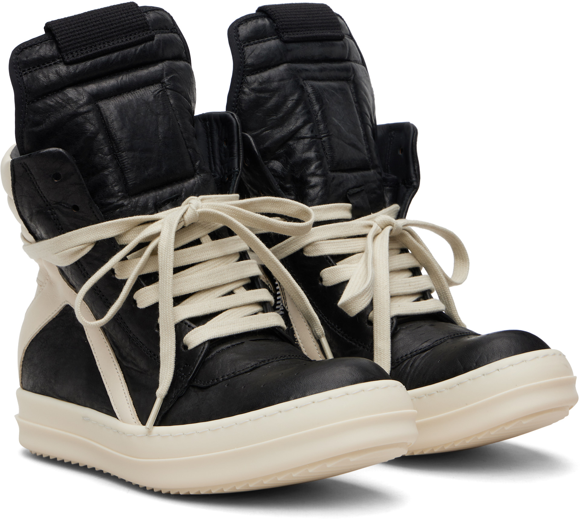 Rick Owens: ブラック Temple Geobasket スニーカー | SSENSE 日本