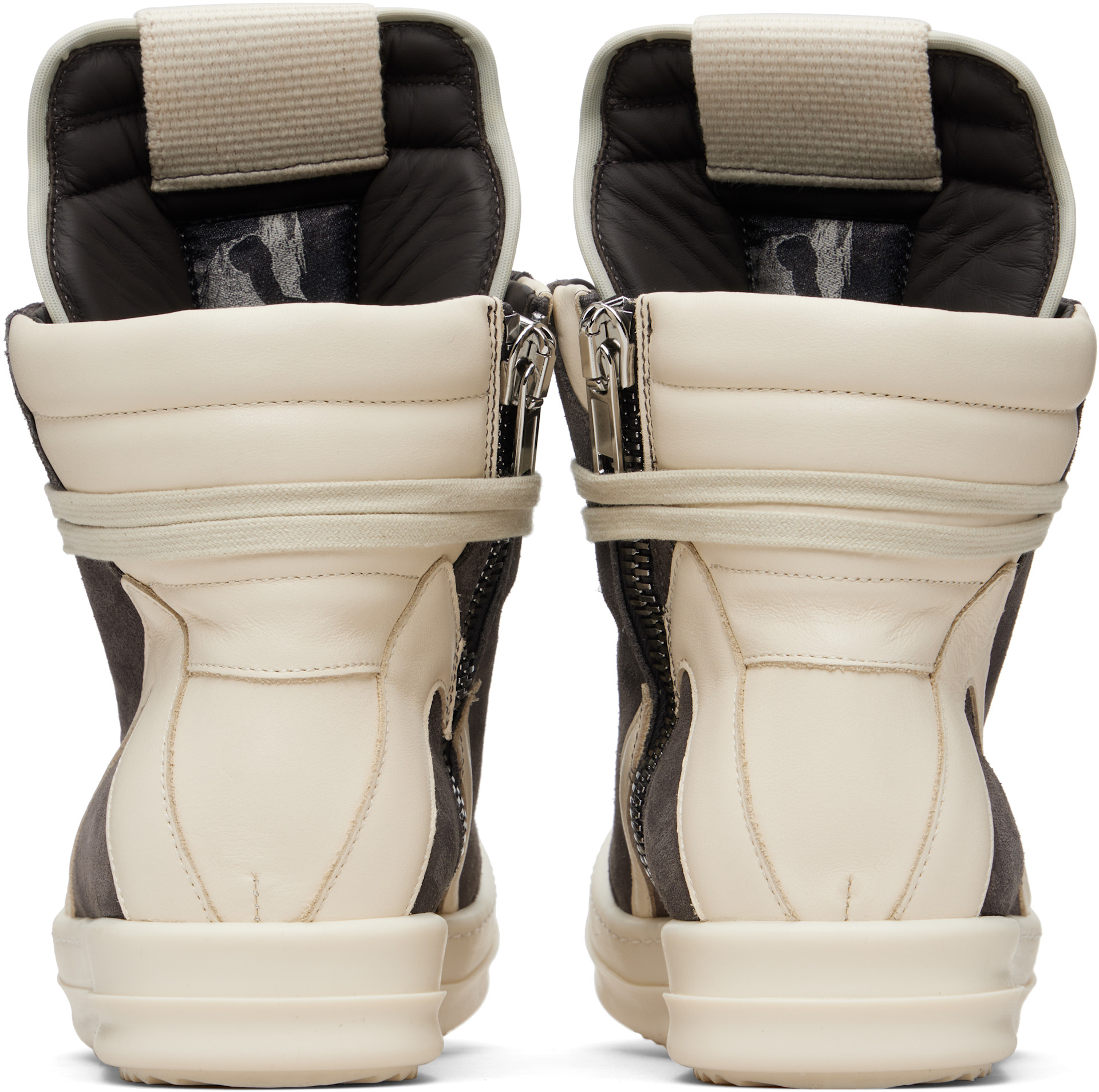 靴 RICK OWENS GRAY TEMPLE GEOBASKET Rick Owens: Gray Temple Geobasket Sneakers | SSENSE