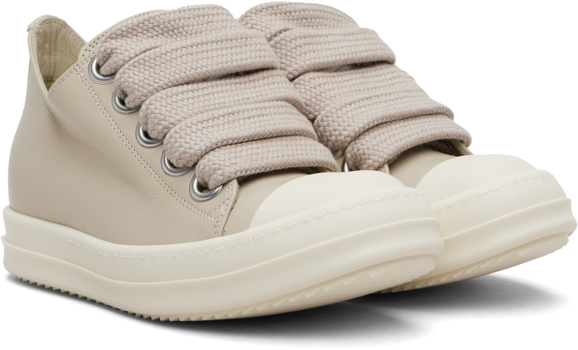 Rick Owens: ベージュ Jumbolace Low スニーカー | SSENSE 日本