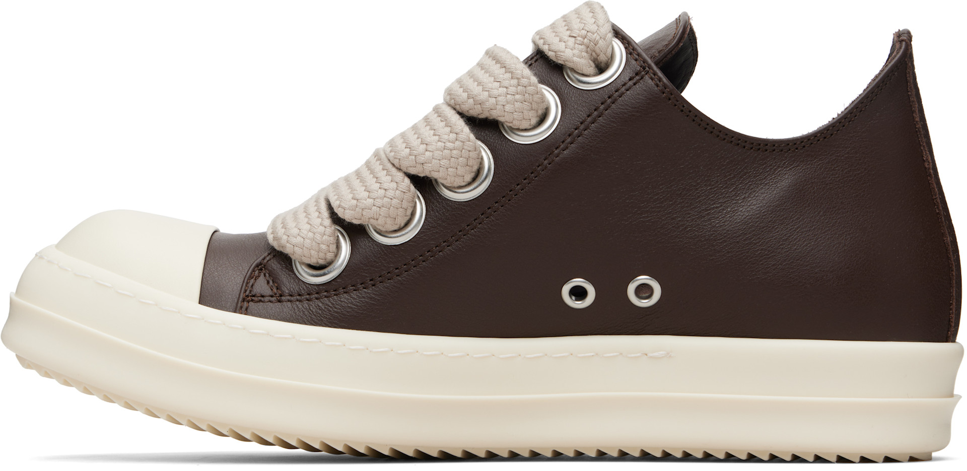 Rick Owens: Brown Temple Jumbolace Low Sneakers | SSENSE