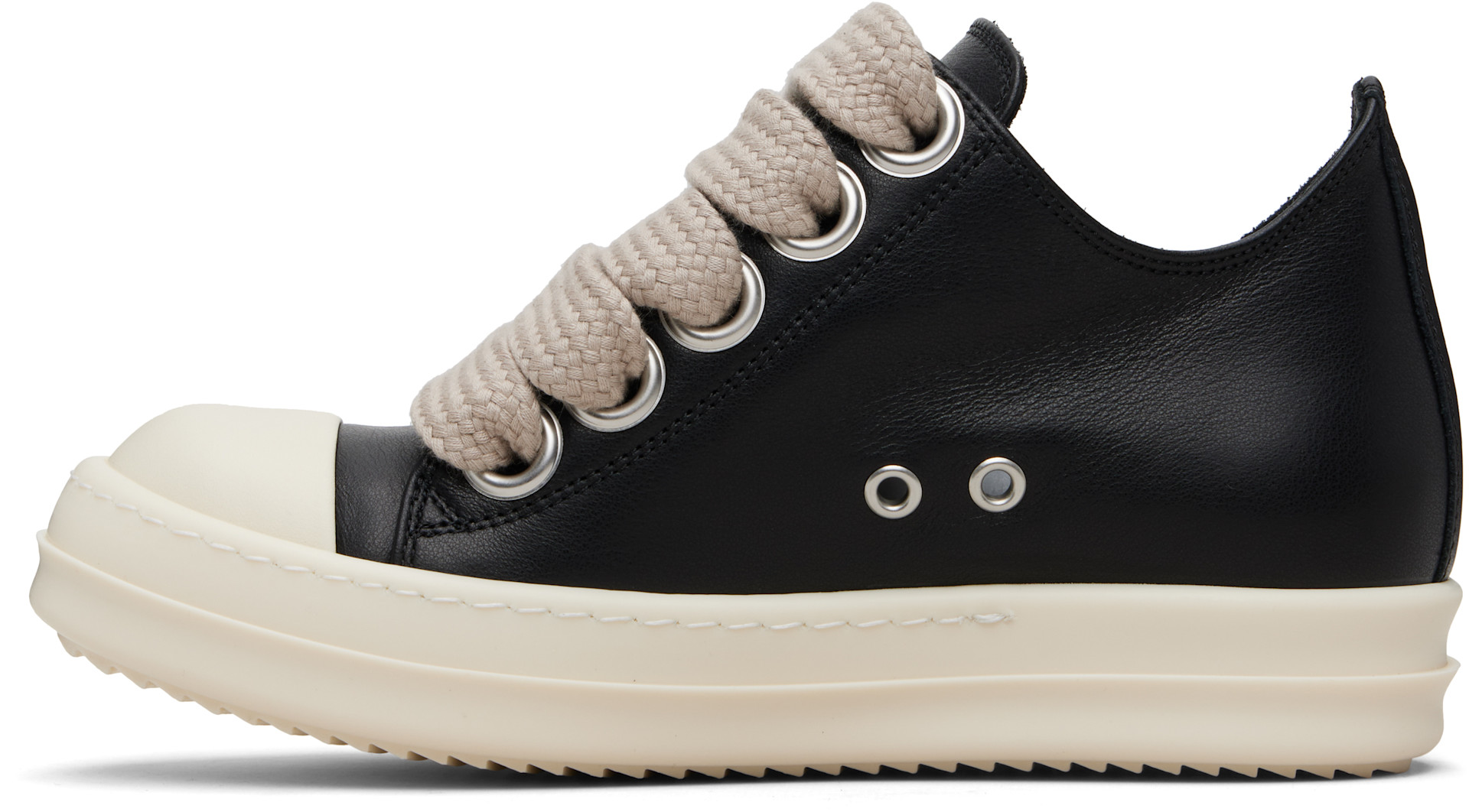 Rick Owens: Black Temple Jumbolace Low Sneakers | SSENSE