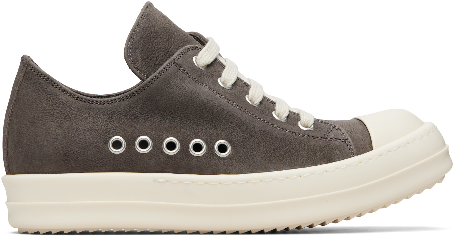 Rick Owens - Baskets basses Extreme grises - Temple