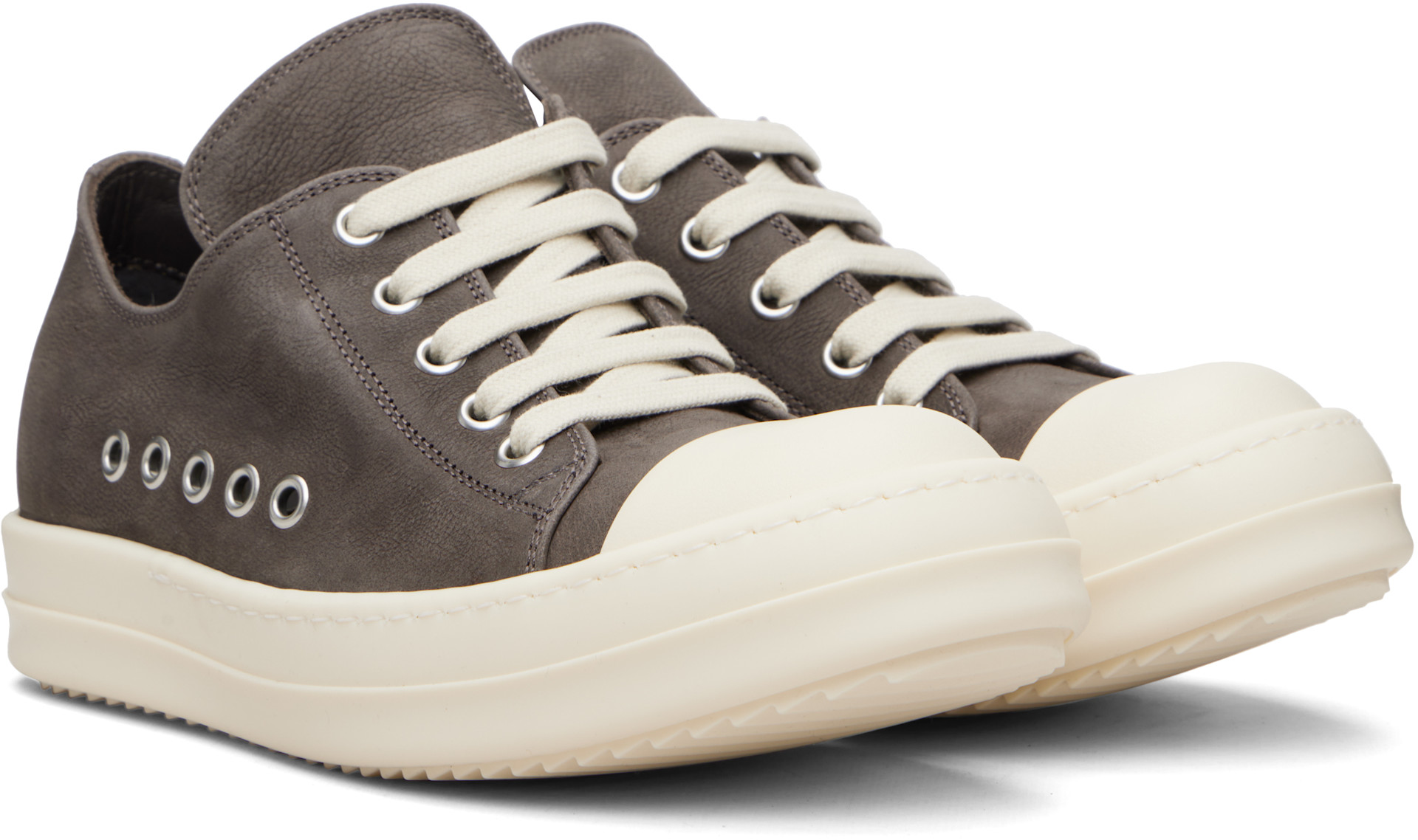 Rick Owens - Baskets basses Extreme grises - Temple