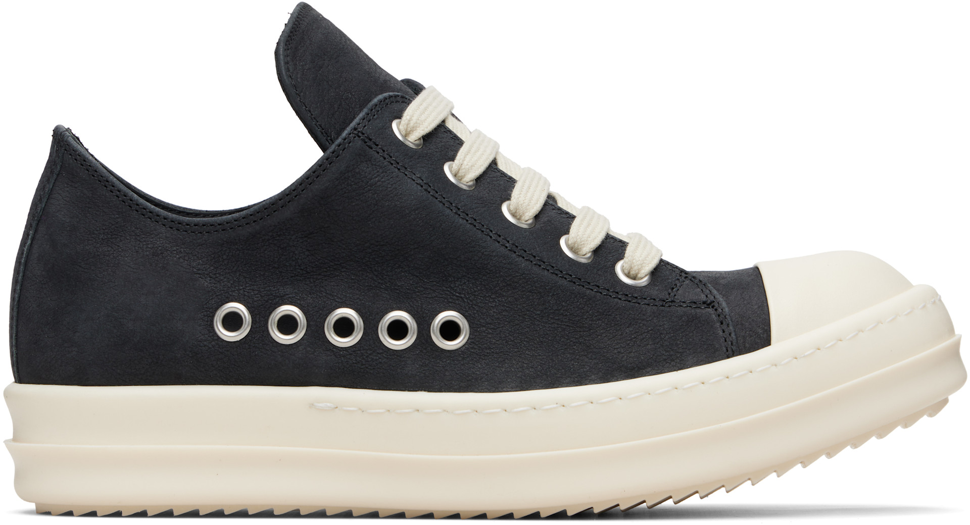 Rick Owens - Baskets basses Extreme noires - Temple