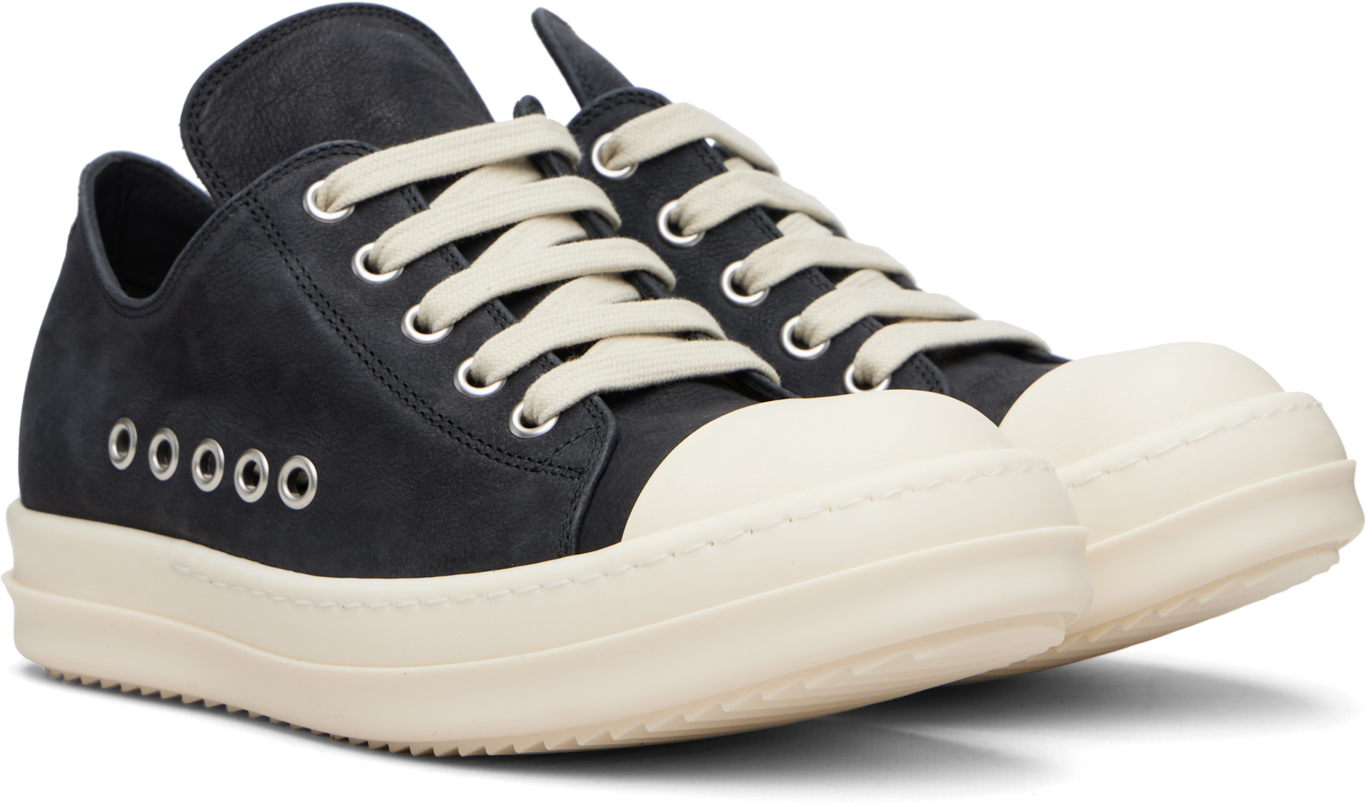 Rick Owens - Baskets basses Extreme noires - Temple