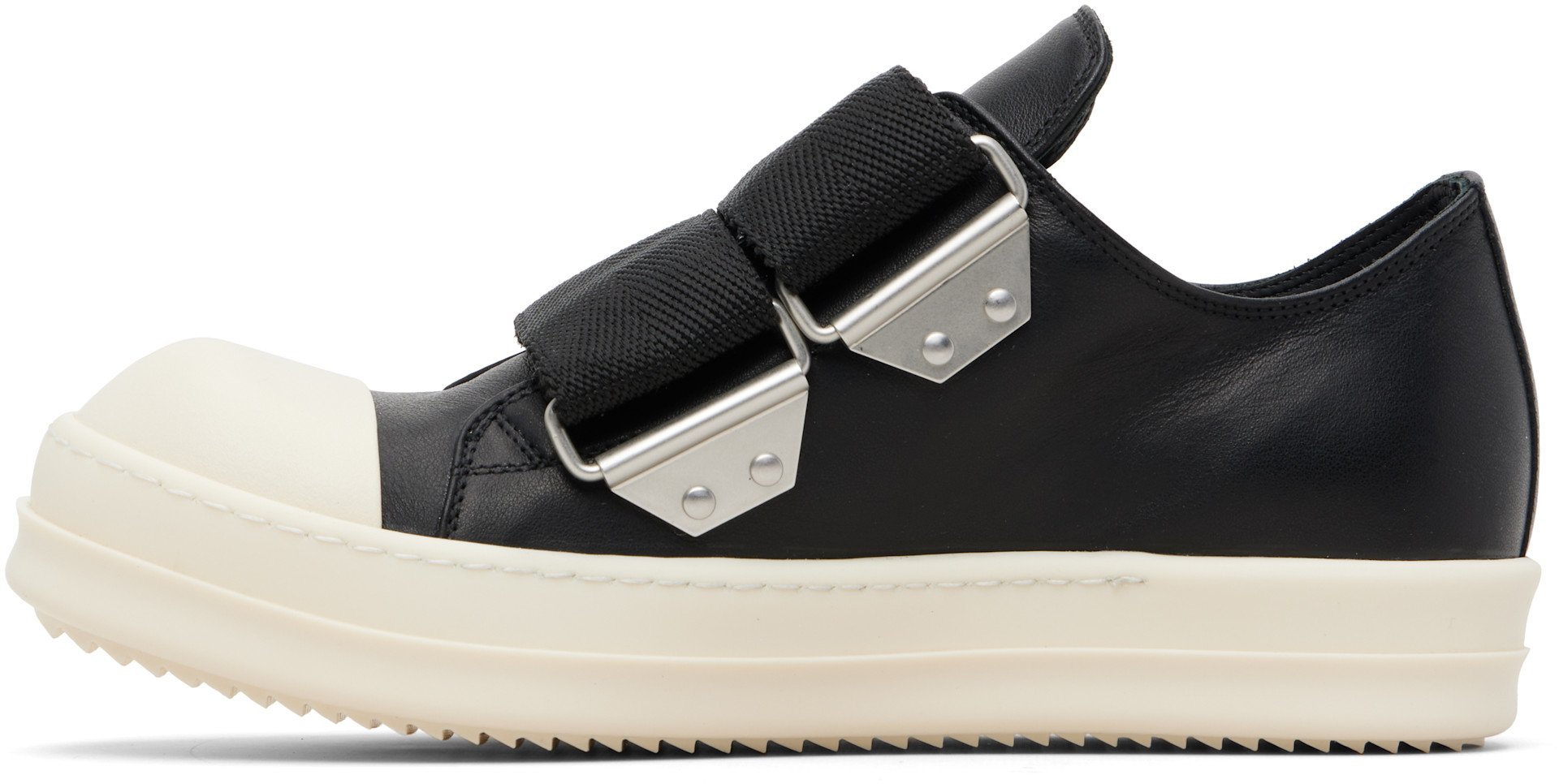 Rick Owens - Baskets basses noires à brides - Temple