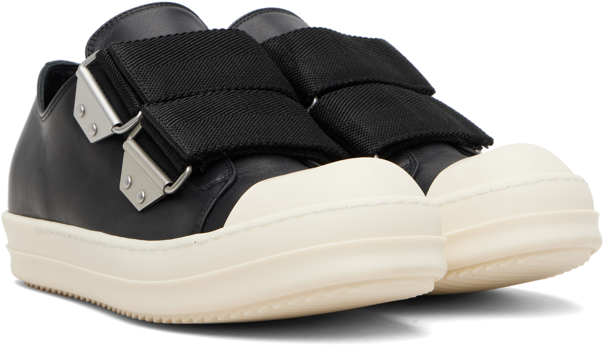 Rick Owens - Baskets basses noires à brides - Temple