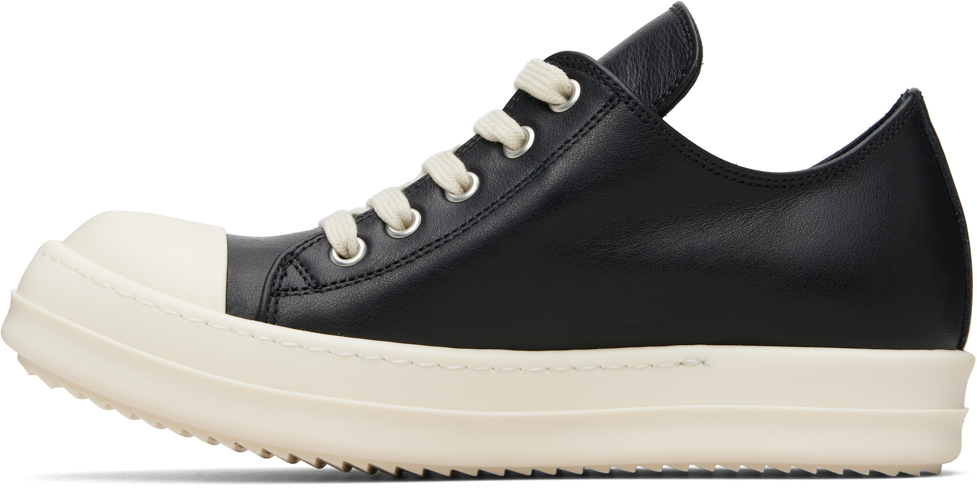 Rick Owens - Baskets basses Extreme noires - Temple