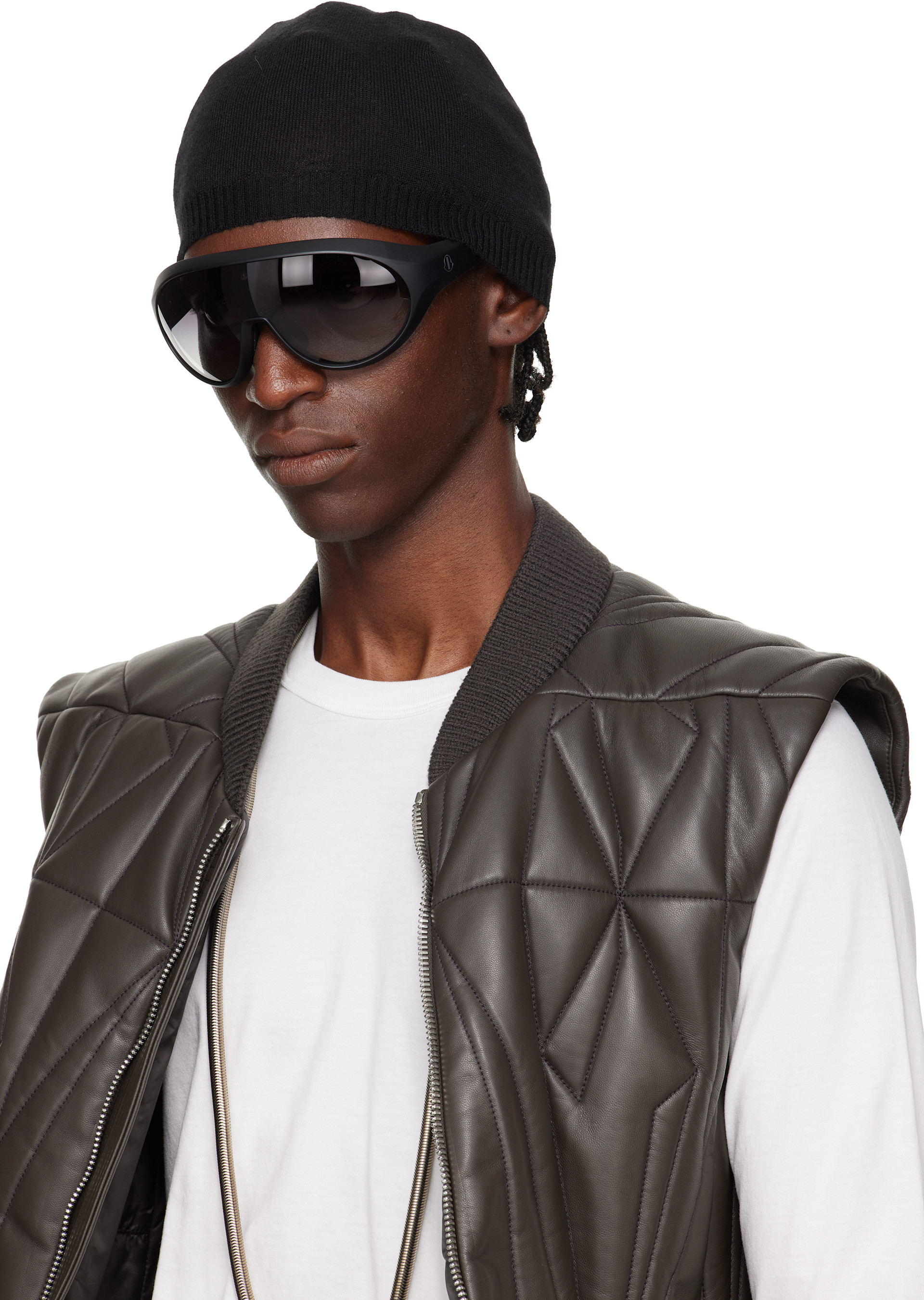 rick owens × mocler サングラス Rick Owens: Moncler + Rick Owens Black Nylon Sunglasses | SSENSE