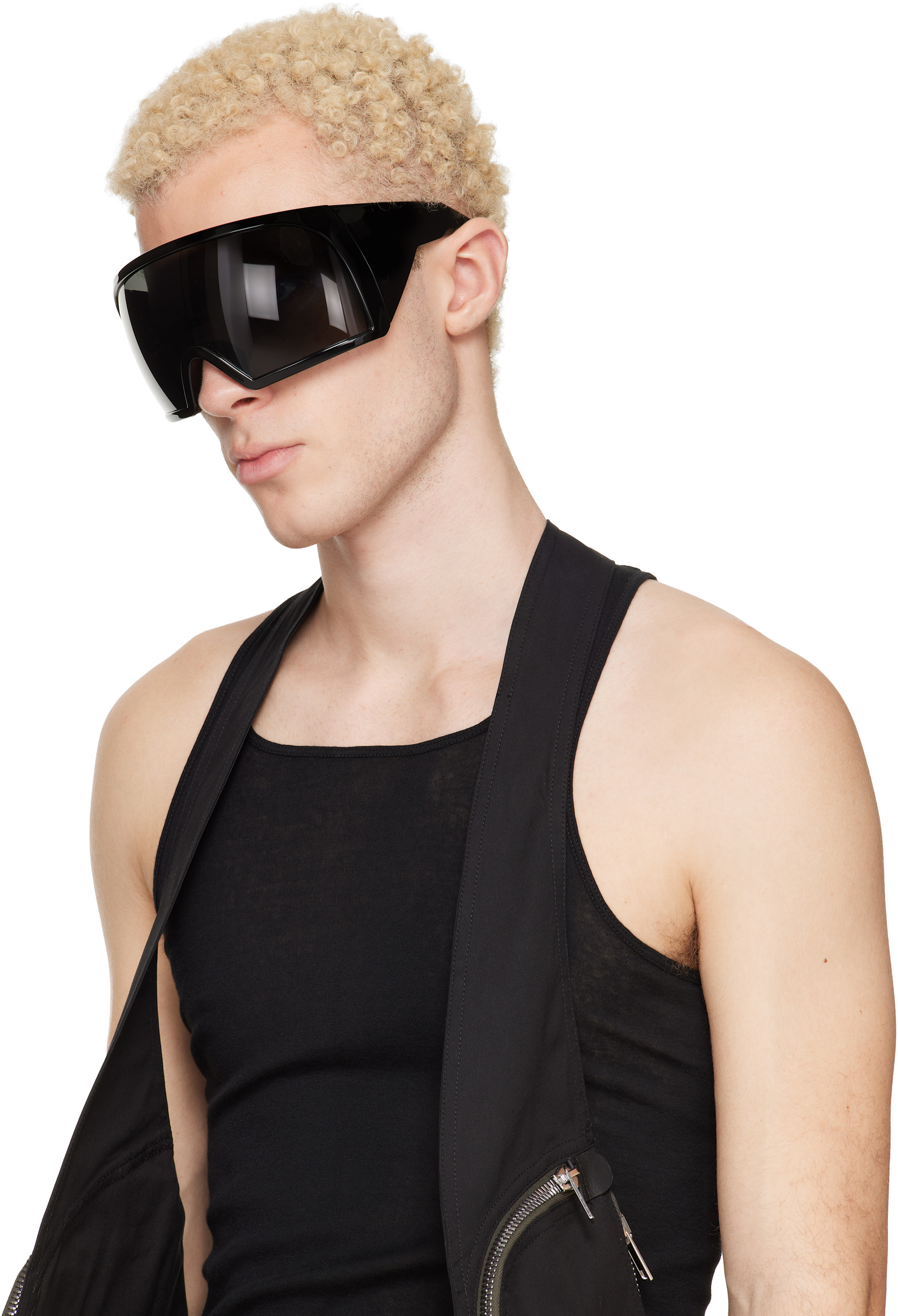 Rick Owens ブラック サングラス Rick Owens: ブラック Temple Kriester サングラス | SSENSE 日本
