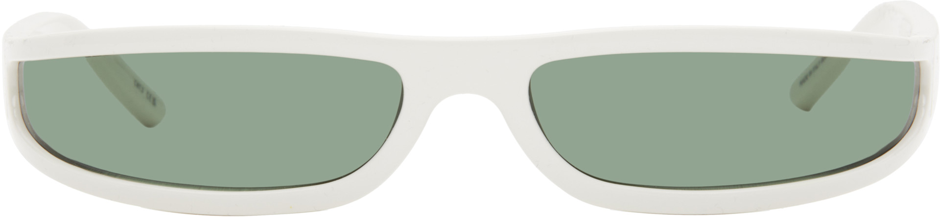 Rick Owens: White Temple Fog Sunglasses | SSENSE