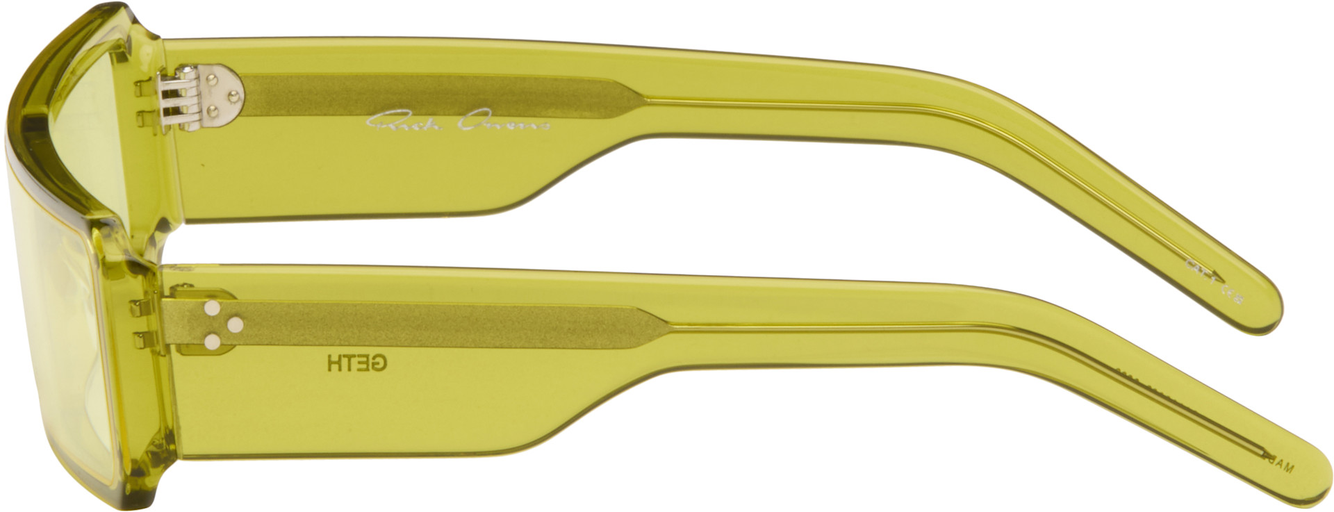 Rick Owens: Yellow Gethshades Sunglasses | SSENSE