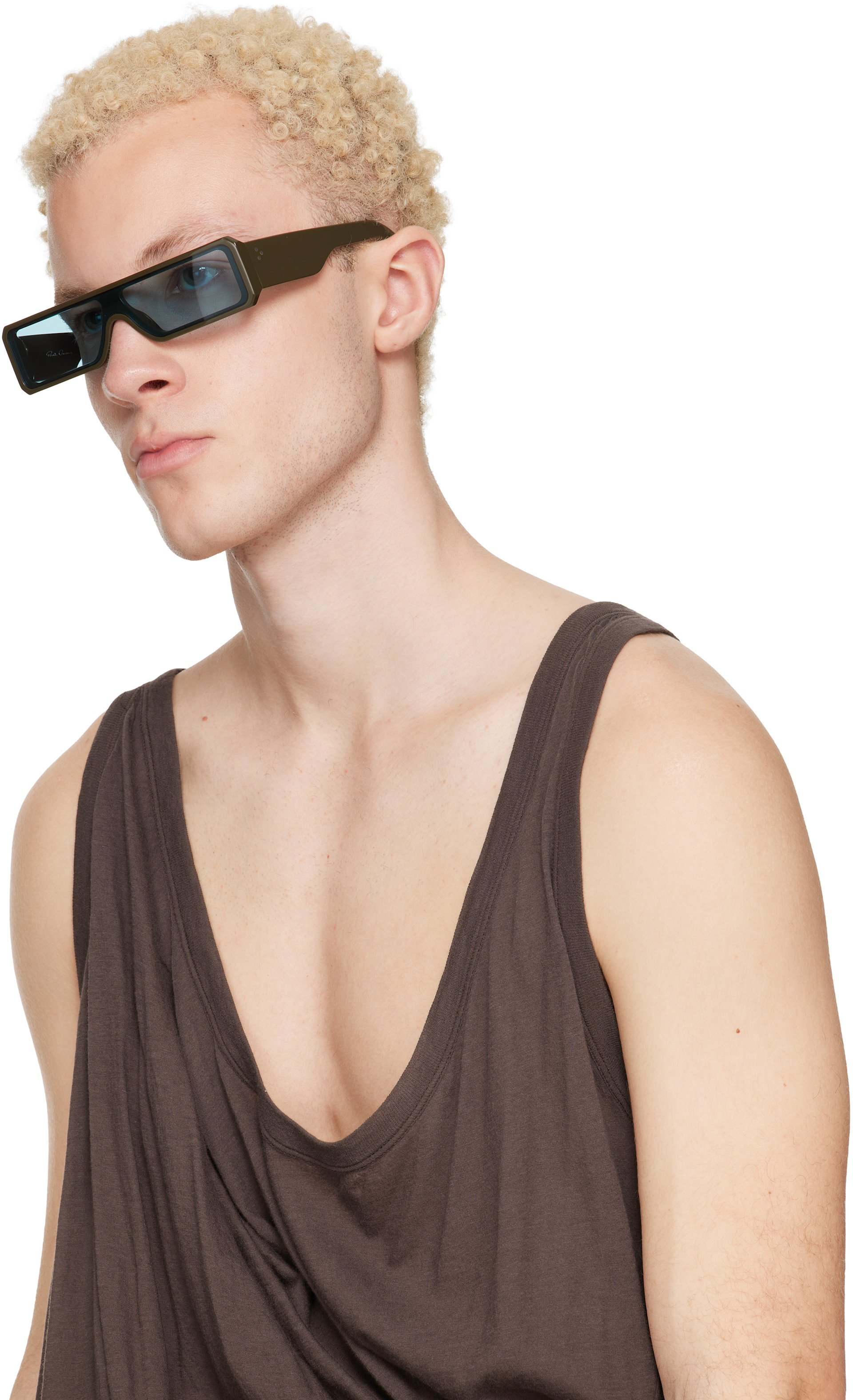 Rick Owens: カーキ Gethshades サングラス | SSENSE 日本