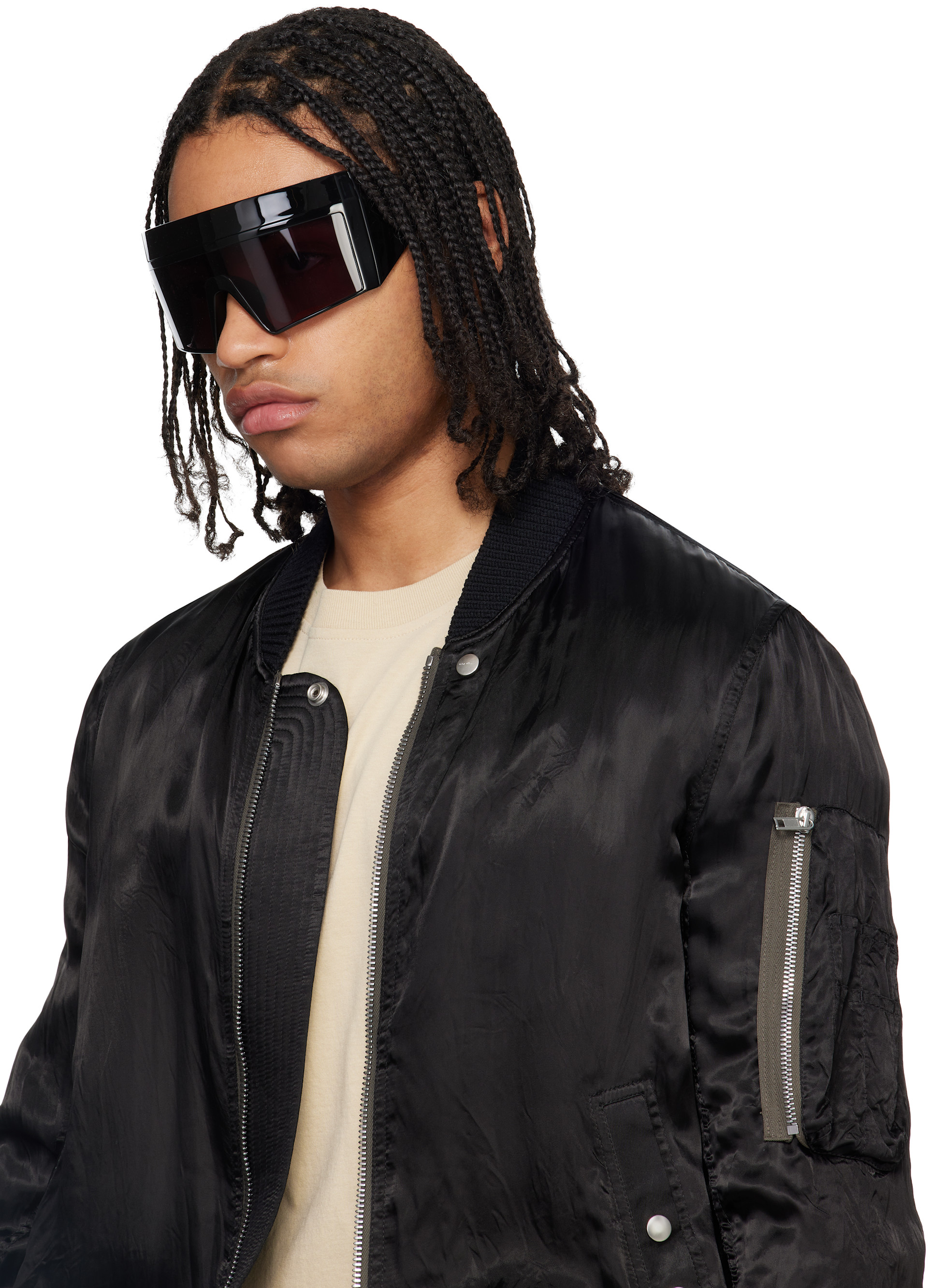 Rick Owens: ブラック SUICIDEエディション Rev サングラス | SSENSE 日本