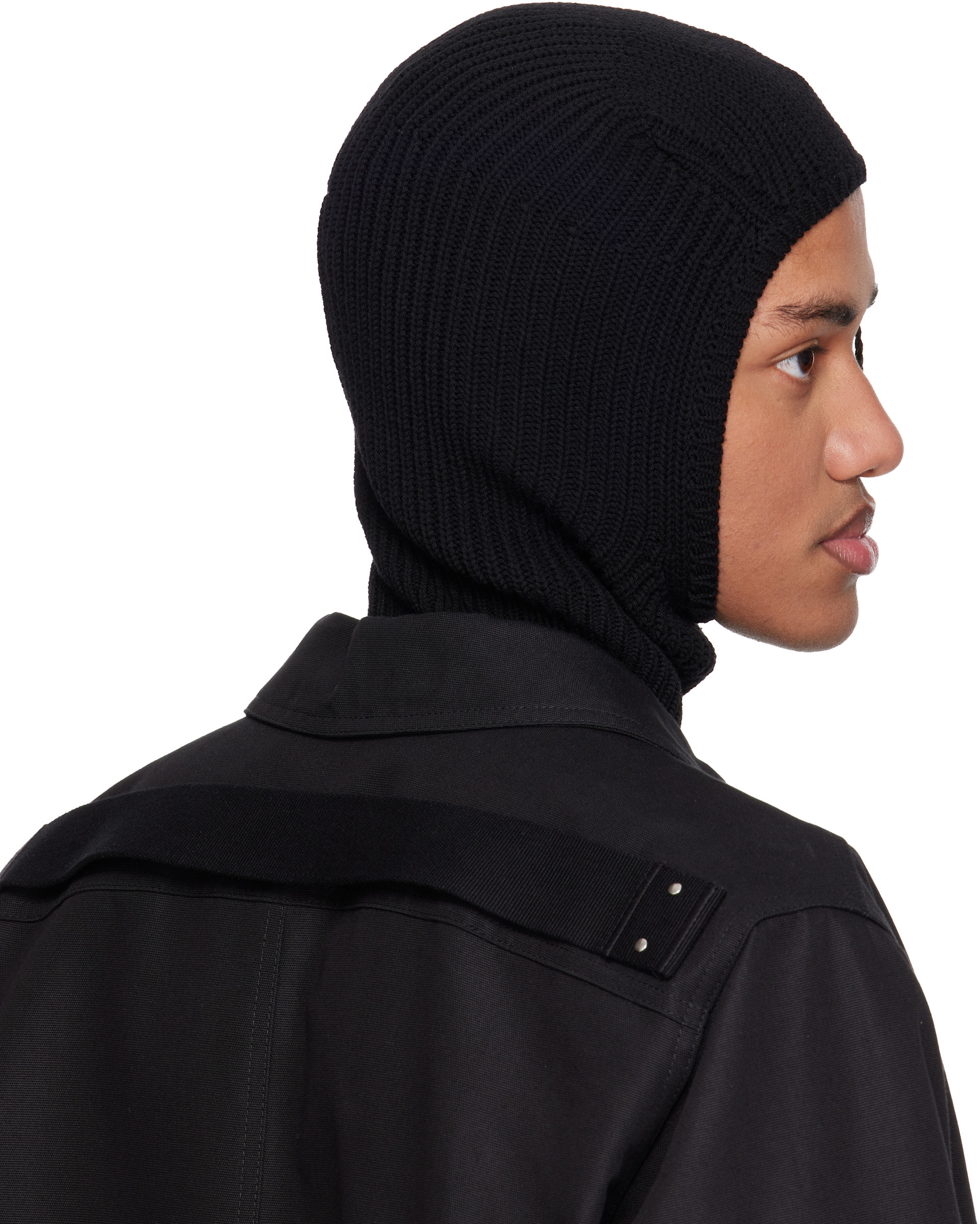 I*f様 Rick Owens バラクラバ Rick Owens: ブラック Temple Heavy Wool Sphinx Skull バラクラバ