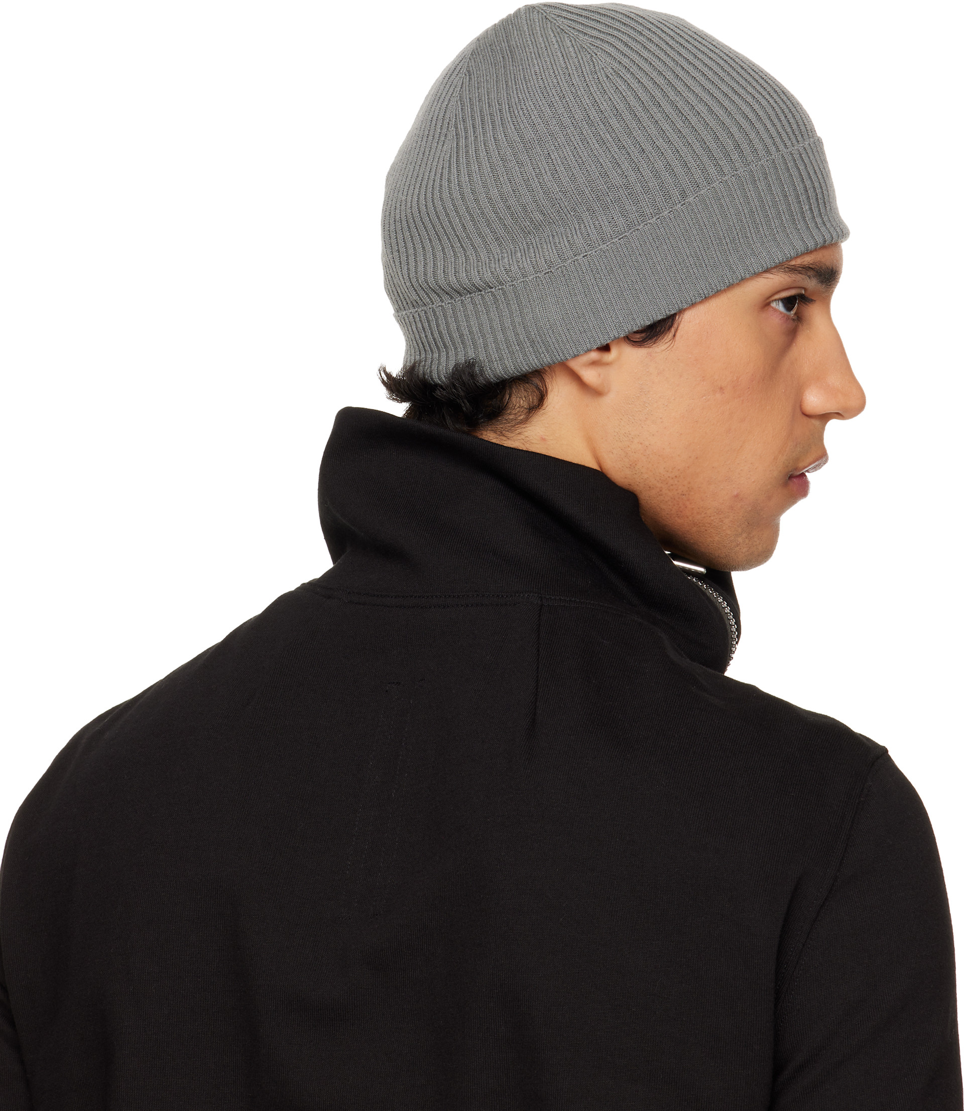 Rick Owens: グレー Temple リブ ビーニー | SSENSE 日本