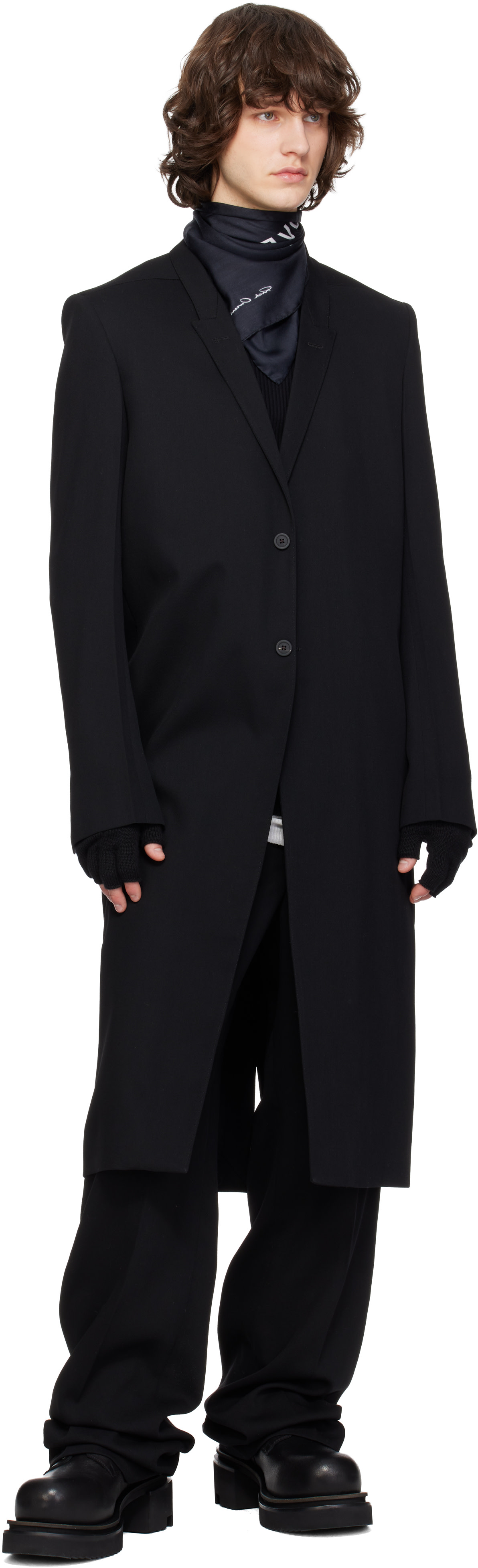 Rick Owens - ブラック Temple Printed スカーフ