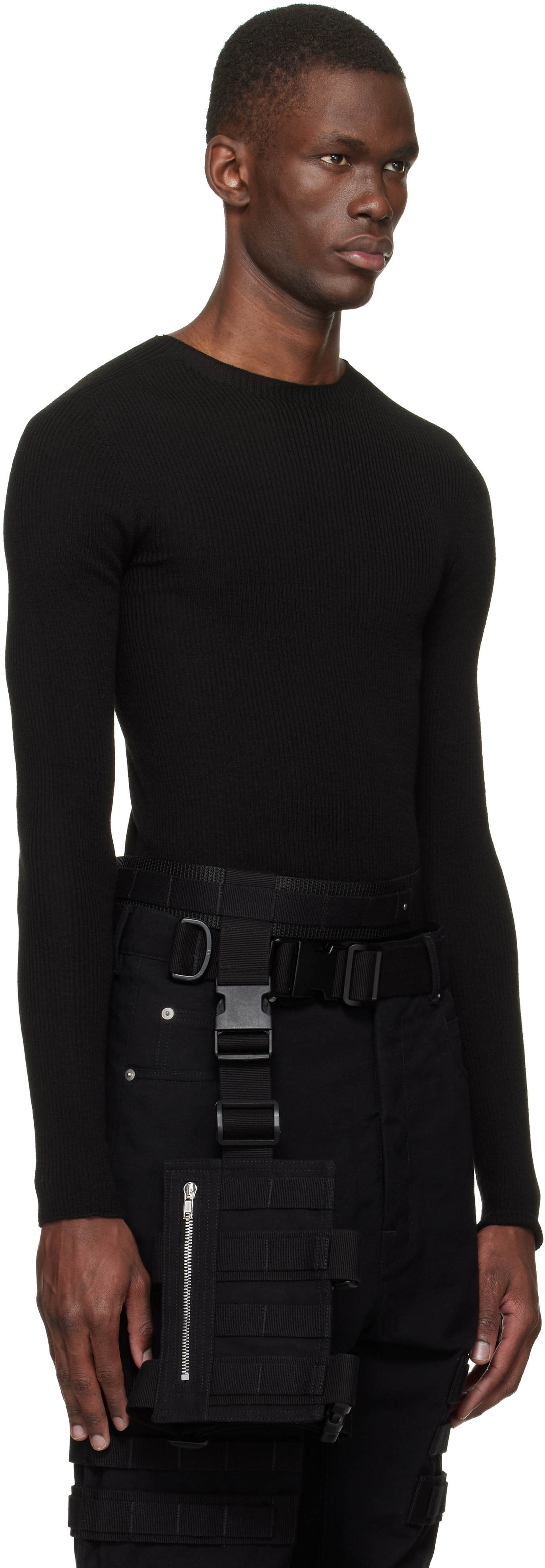 Rick Owens: Black Temple Blixa Harness | SSENSE