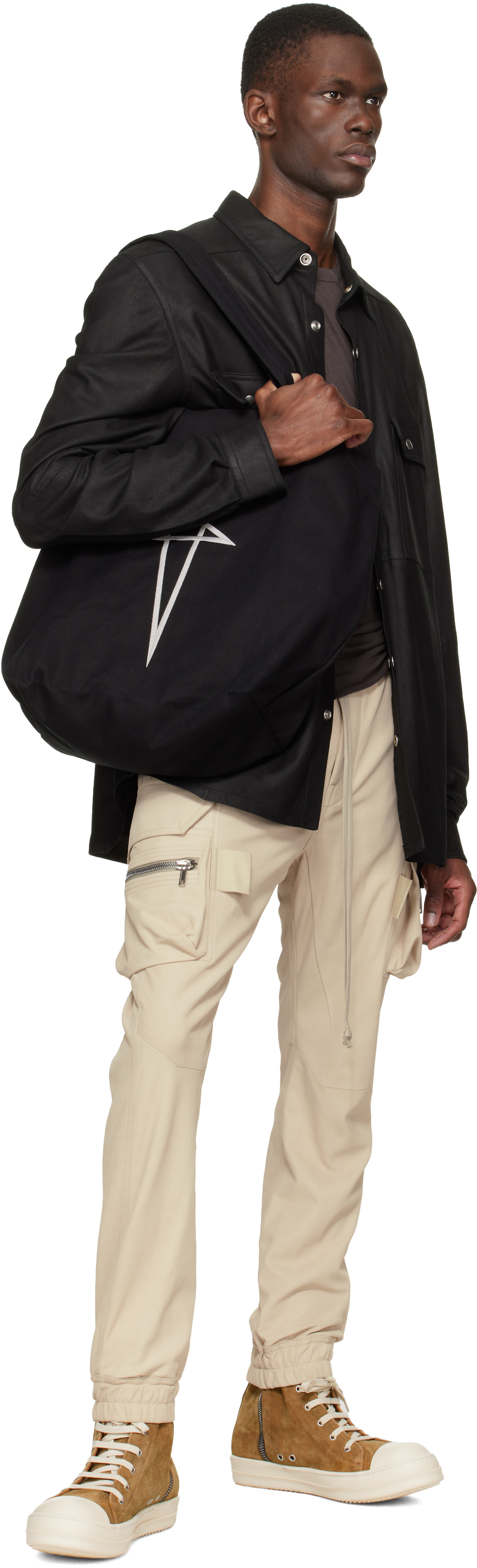 Rick Owens - Mini cabas de plage noir - Temple