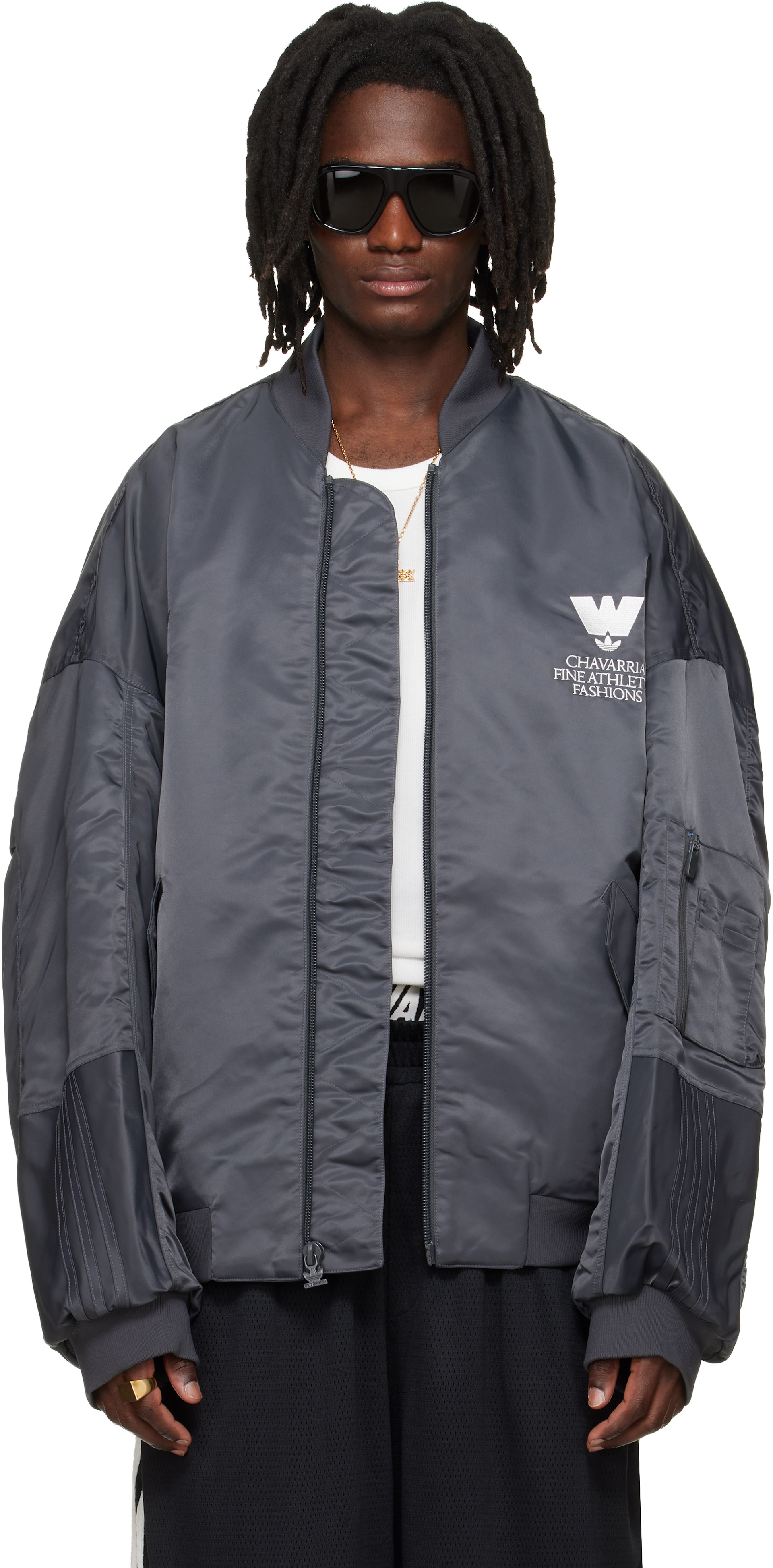  Originals × WILLY CHAVARRIA ジャケット WILLY CHAVARRIA: グレー adidas Originalsエディション サテン