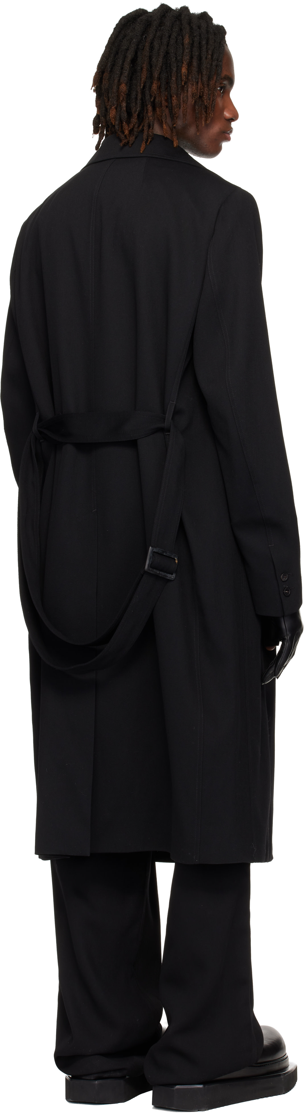 Rick Owens: Black Temple Drella Trench Coat | SSENSE