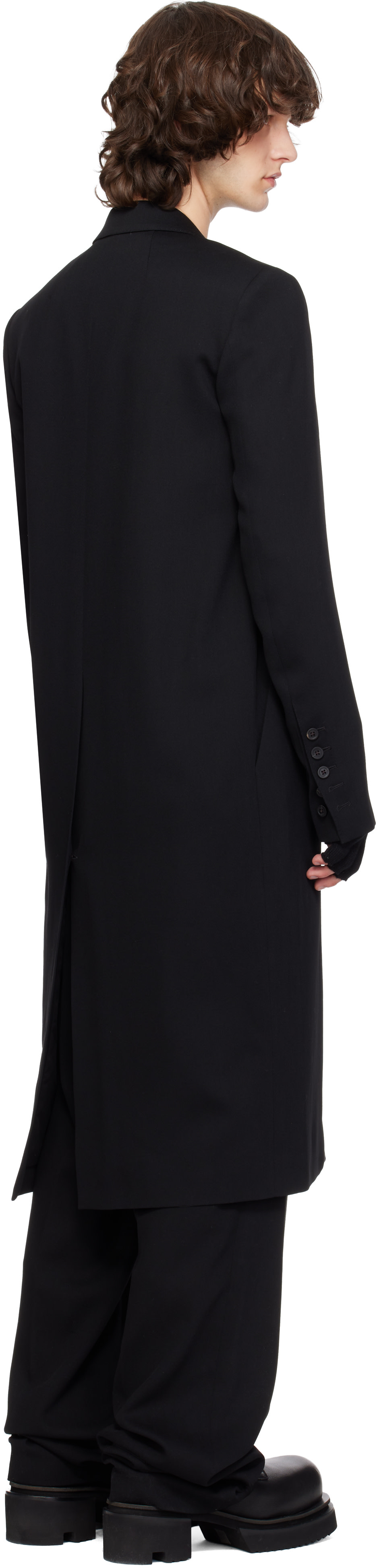 Rick Owens: Black Temple Concordian Coat | SSENSE