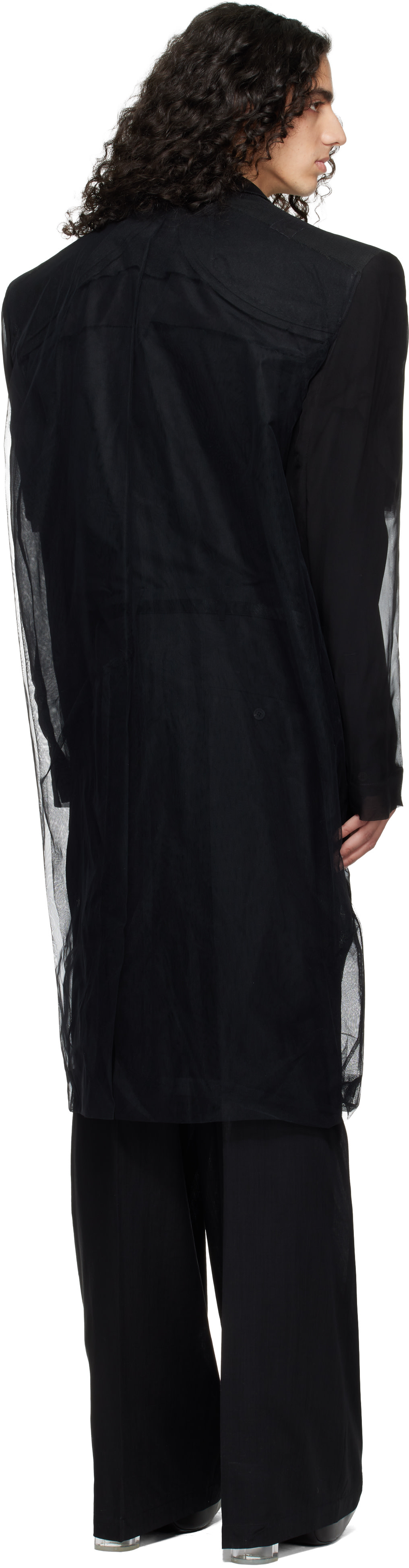 Rick Owens: ブラック Temple Ricks Tatlin コート | SSENSE 日本