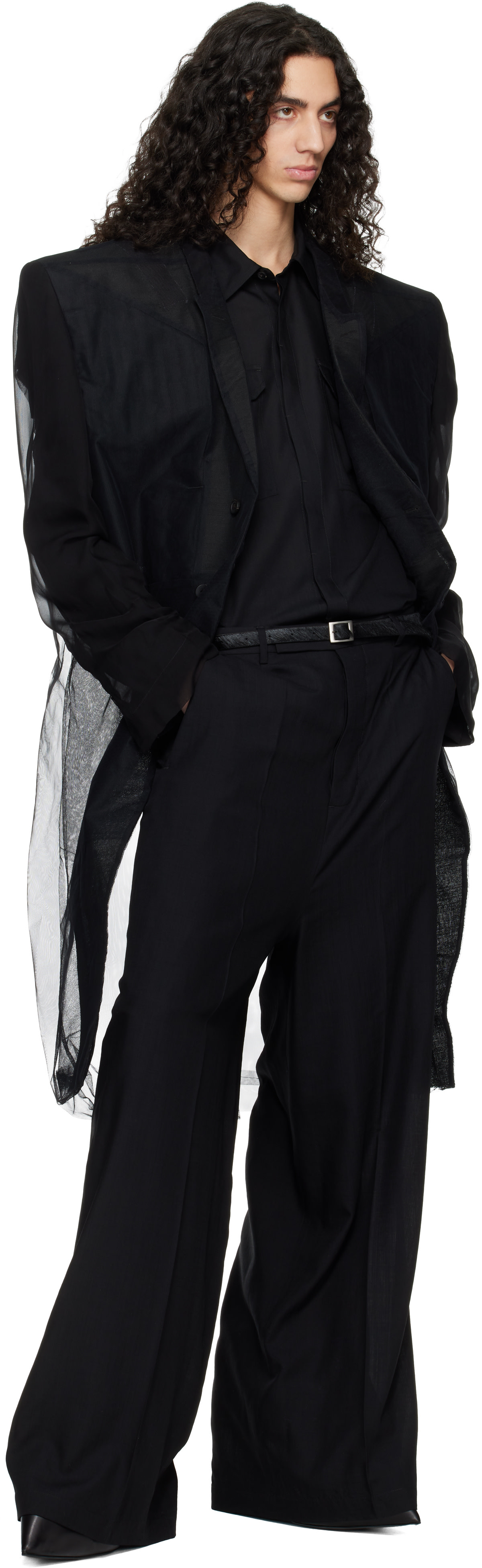 Rick Owens: ブラック Temple Ricks Tatlin コート | SSENSE 日本