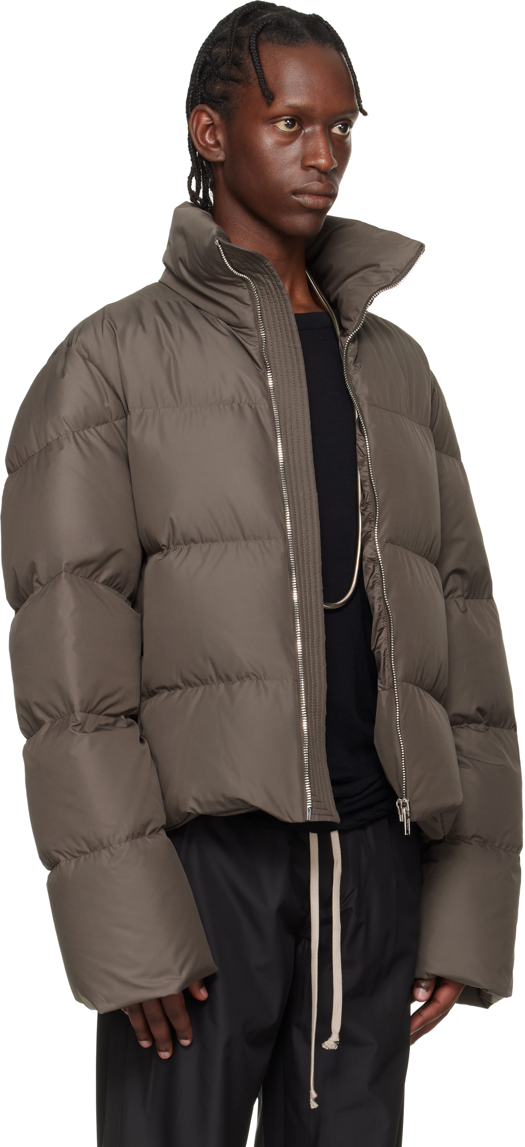 Rick Owens - Moncler + Rick Owens 그레이 시클로픽 다운 재킷