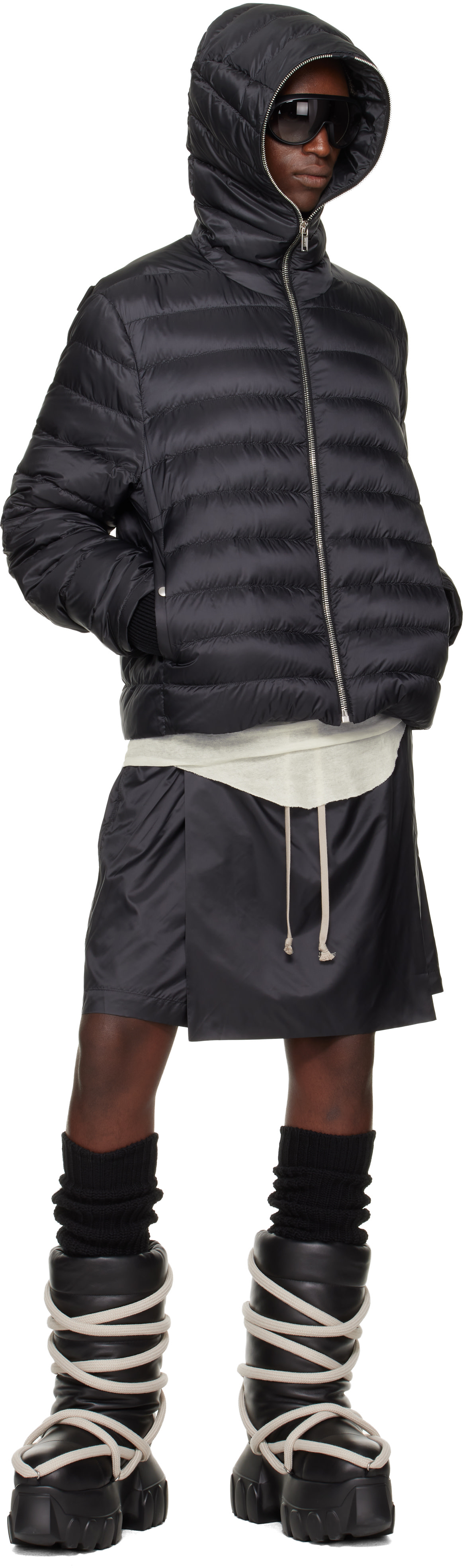 Rick Owens - Moncler + Rick Owens ブラック Ziplock ダウンジャケット
