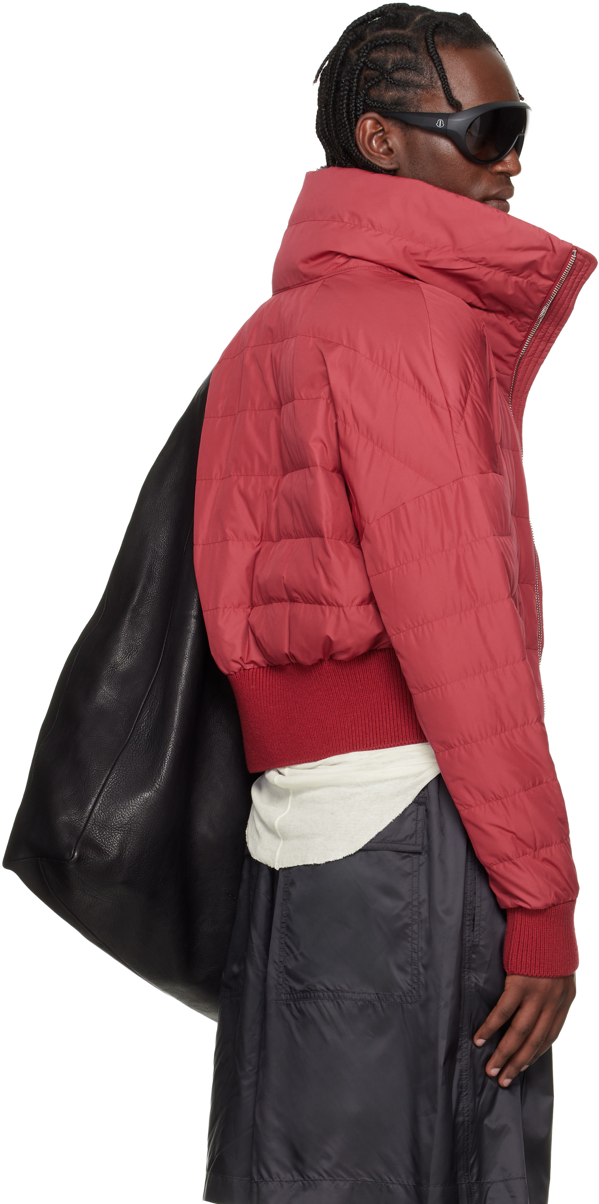 Rick Owens - Moncler + Rick Owens 레드 크롭 다운 재킷