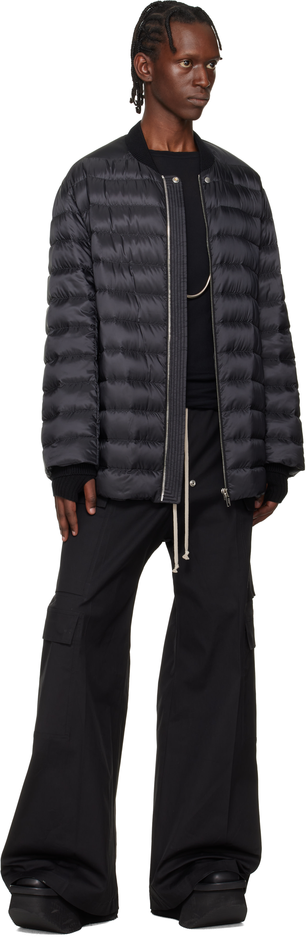 MONCLER Rick Owens ダウンジャケット サイズ0 ブラック Rick Owens: Moncler + Rick Owens ブラック フライト ダウン