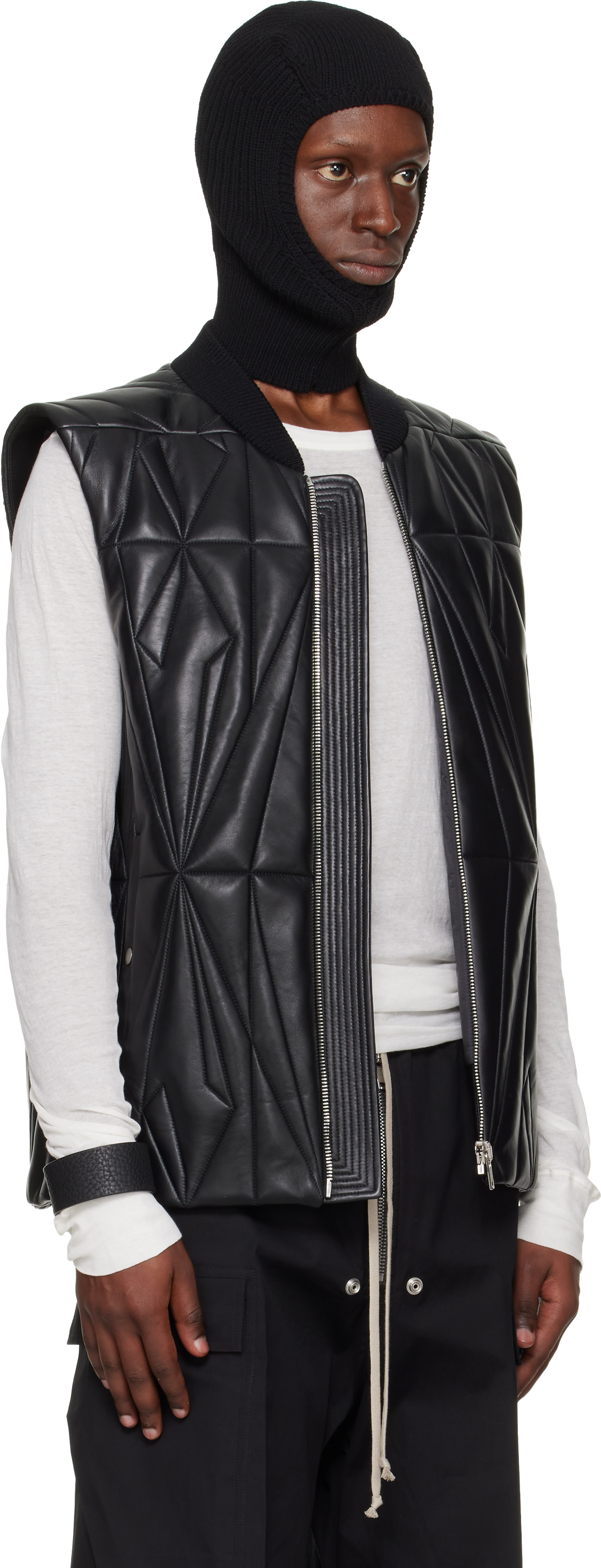 Rick Owens: Moncler + Rick Owens ブラック Geocamo Flight レザー