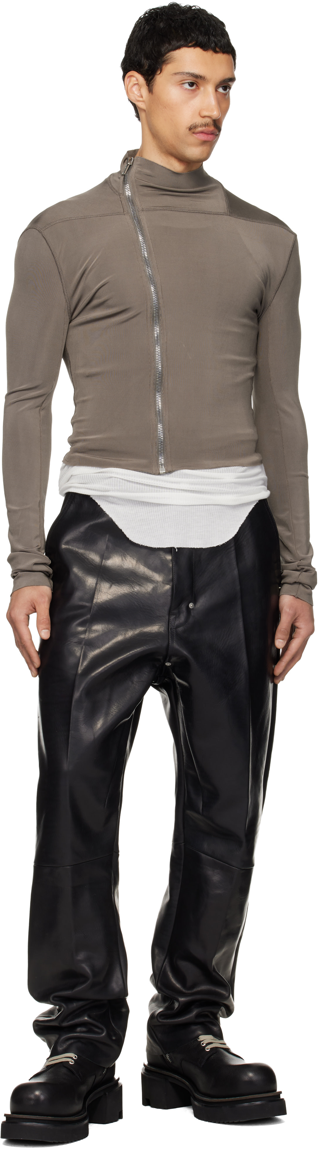 Rick Owens: グレー Temple Gary ジャケット | SSENSE 日本