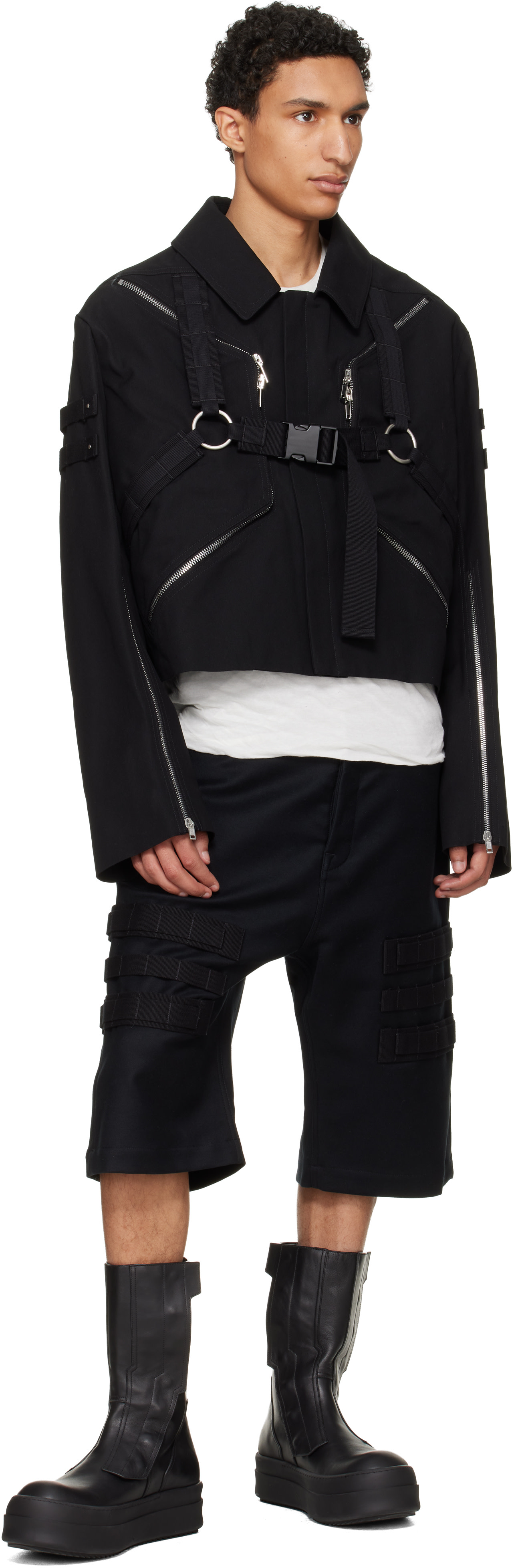 Rick Owens - 블랙 템플 블릭사 크롭 카고 맥 재킷