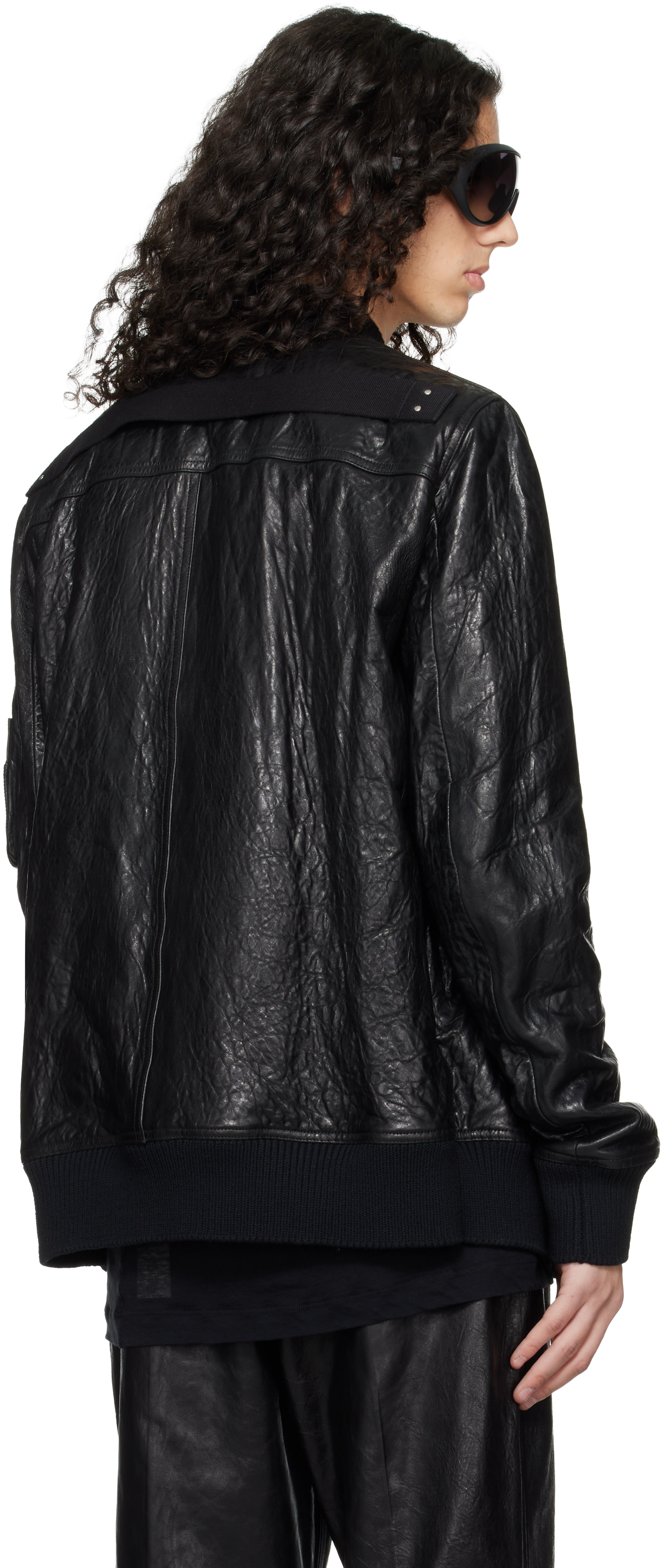 Rick Owens: ブラック Temple Classic Flight レザージャケット