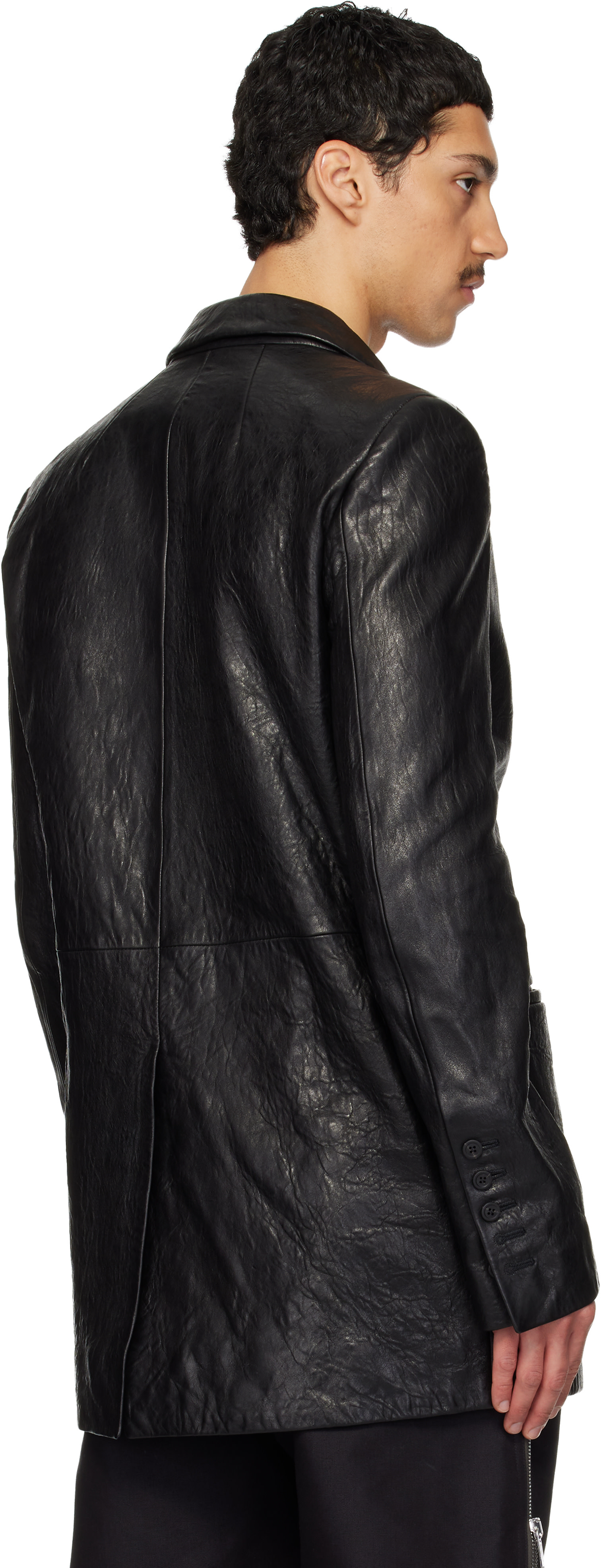 Rick Owens: ブラック Temple Concordians ジャケット | SSENSE 日本