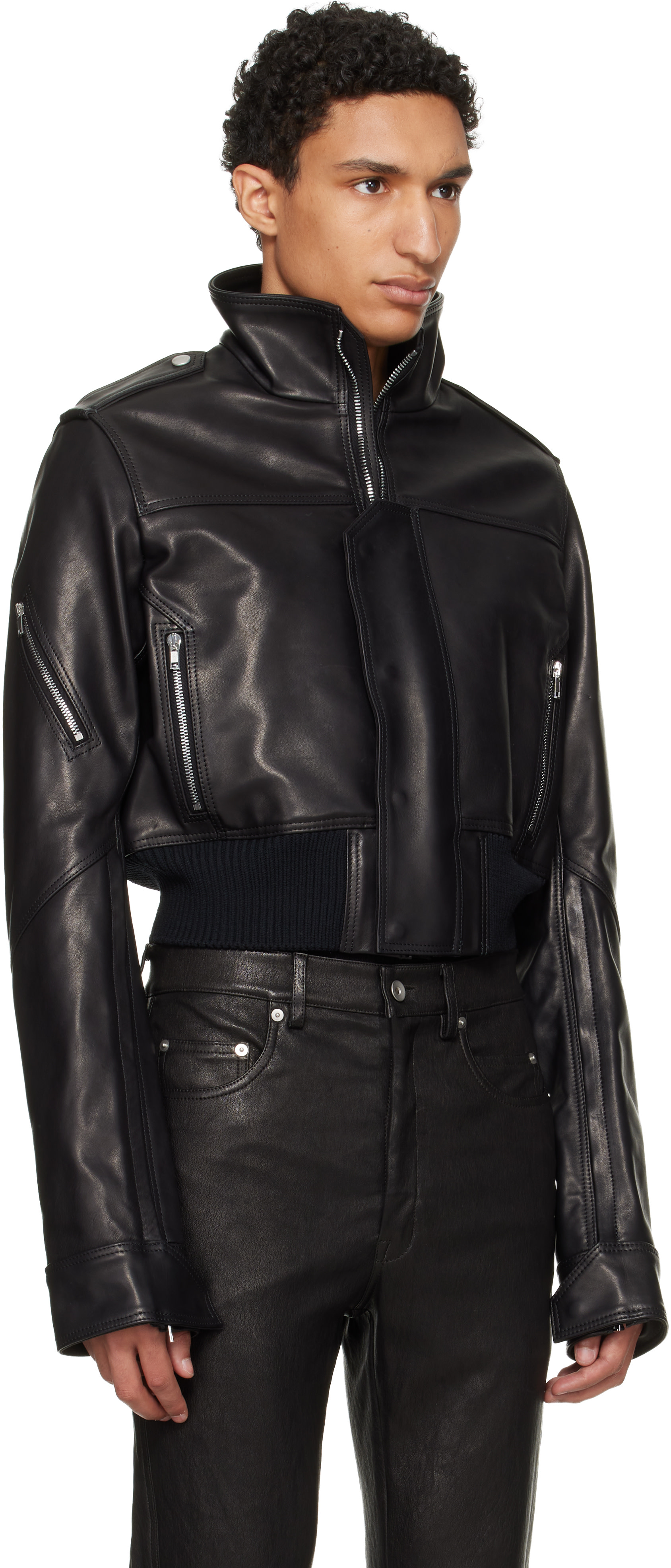Rick Owens: ブラック 'SUICIDE'エディション Temple Rev レザー